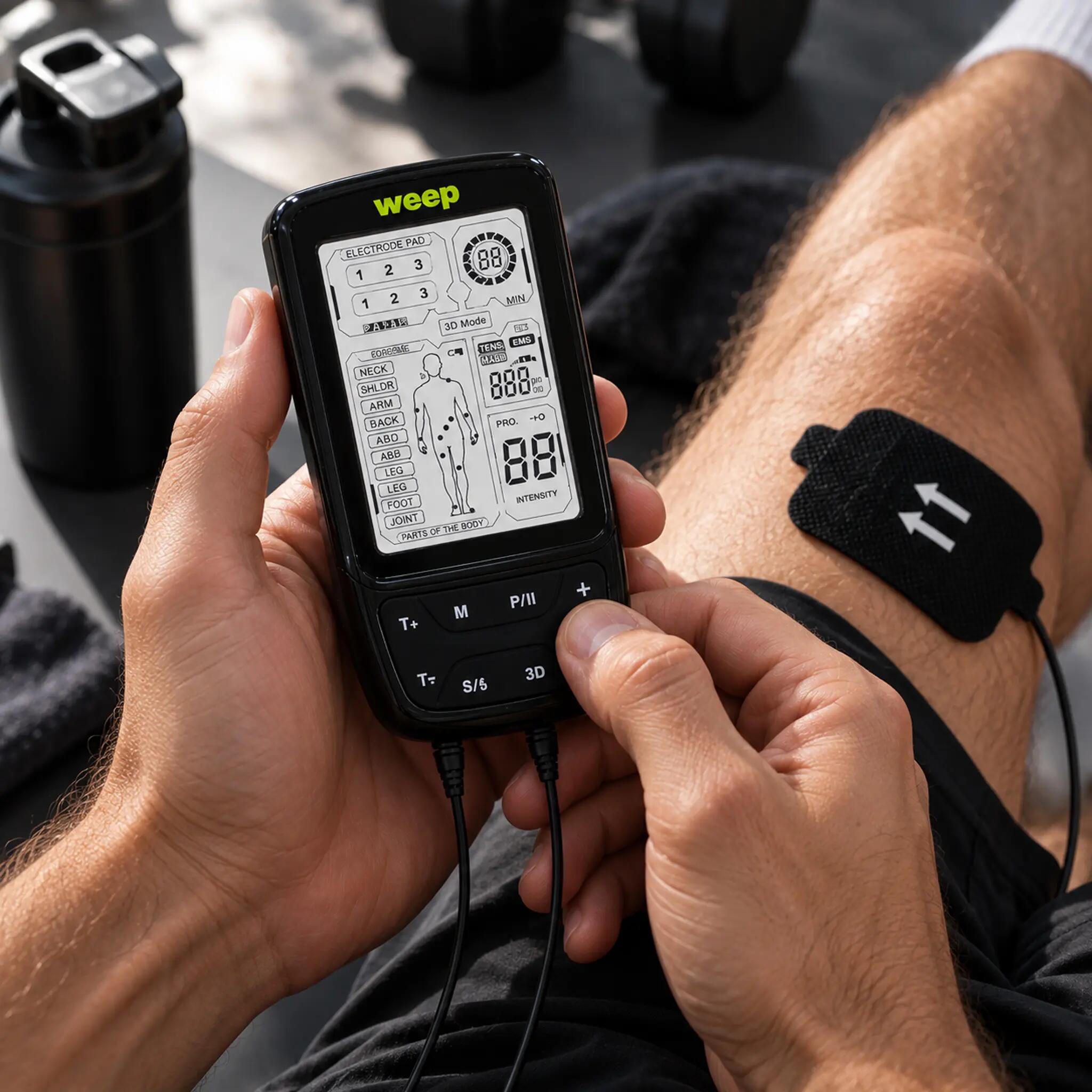 WEEP Elektrostimulator Muskeln und Nerven Massagegerät TENS EMS Reizstrom 12/13