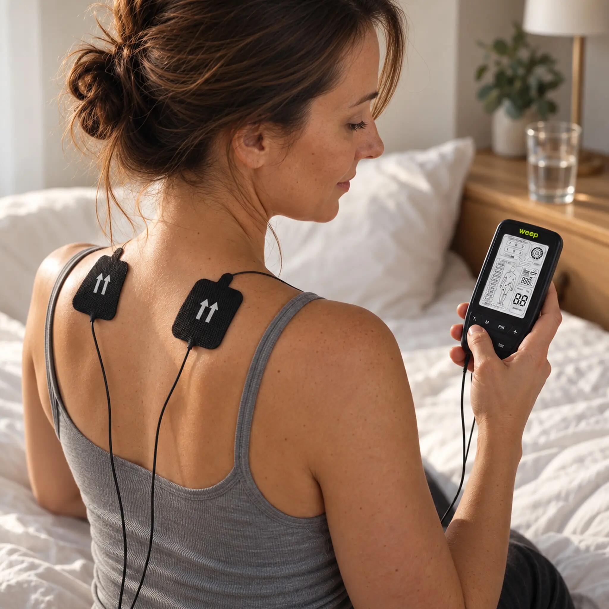 WEEP Elektrostimulator Muskeln und Nerven Massagegerät TENS EMS Reizstrom 10/13
