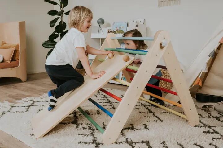 Triangle d’escalade Pikler et espalier suédois 2-en-1 pour enfants, Multicolore 6/11