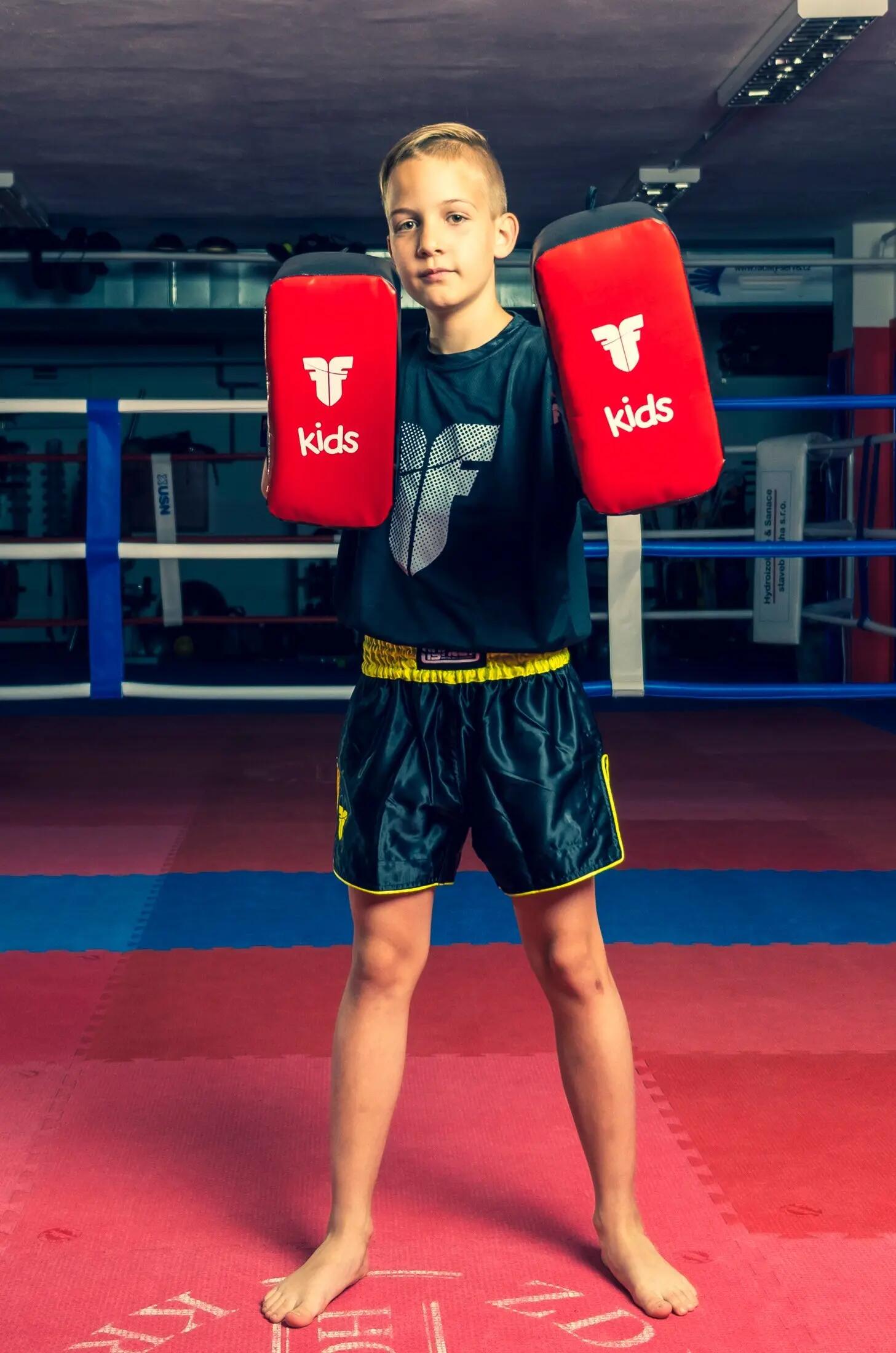 Boucliers frappe enfant - Boxe anglaise - Lot de 2 - Rouge/Noir 3/3