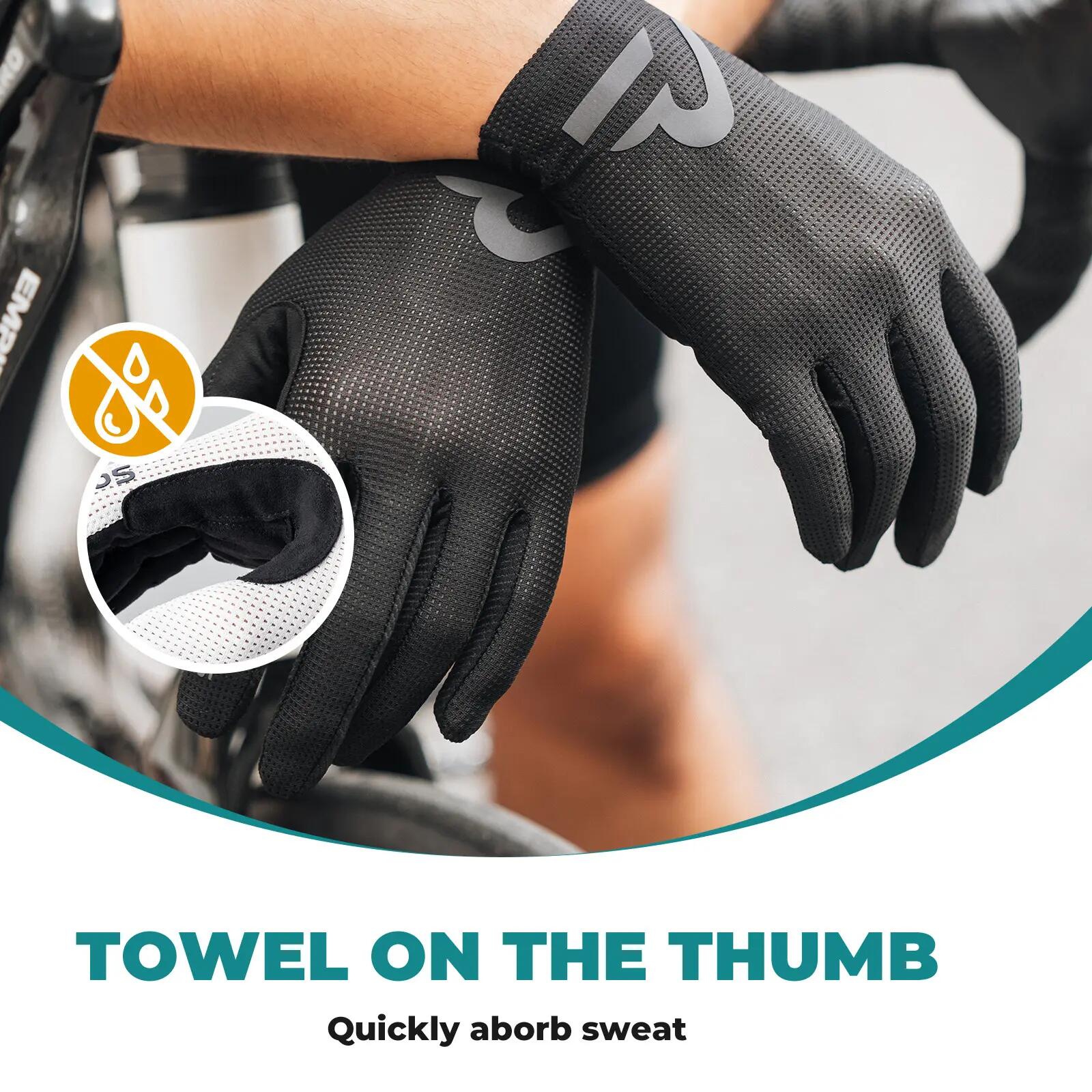 ROCKBROS Vollfinger Fahrradhandschuhe mit Touchscreen 6/6