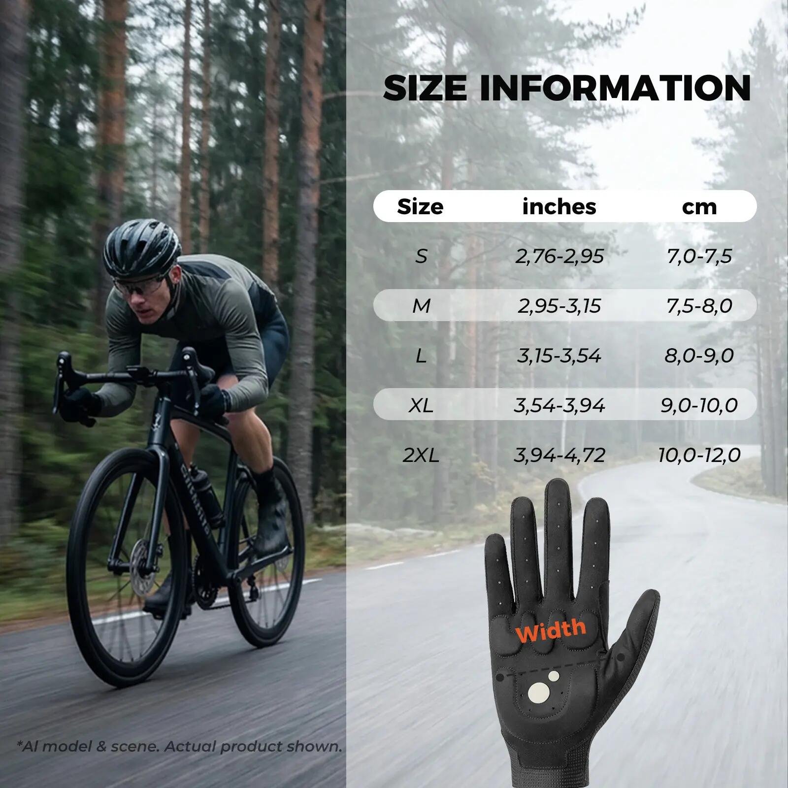 ROCKBROS Vollfinger Fahrradhandschuhe mit Touchscreen 5/6
