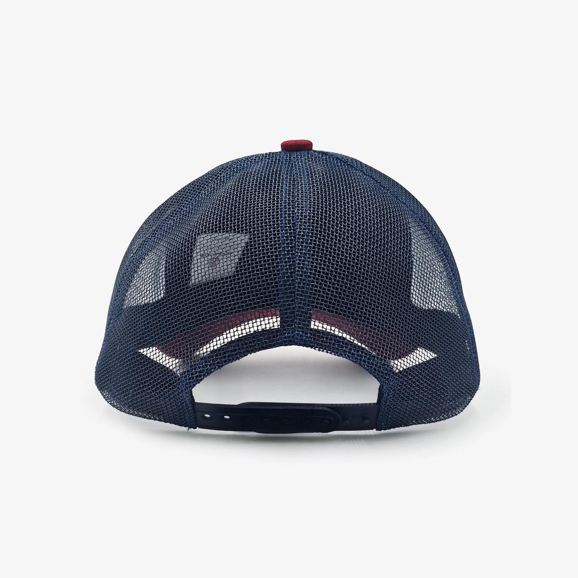 Casquette trucker rouge et bleu marine 2/3