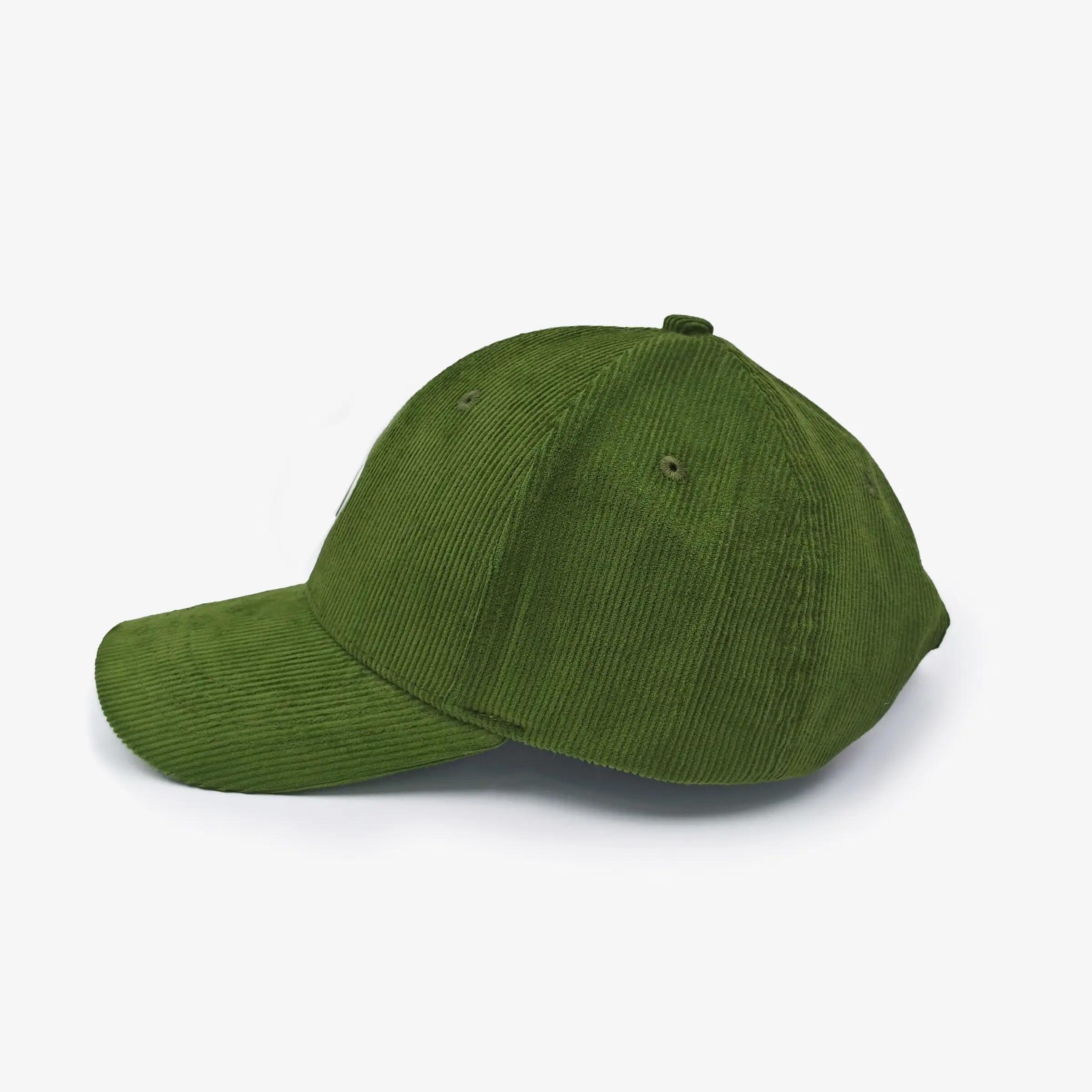 Cappellino con logo in velluto a coste 2/3