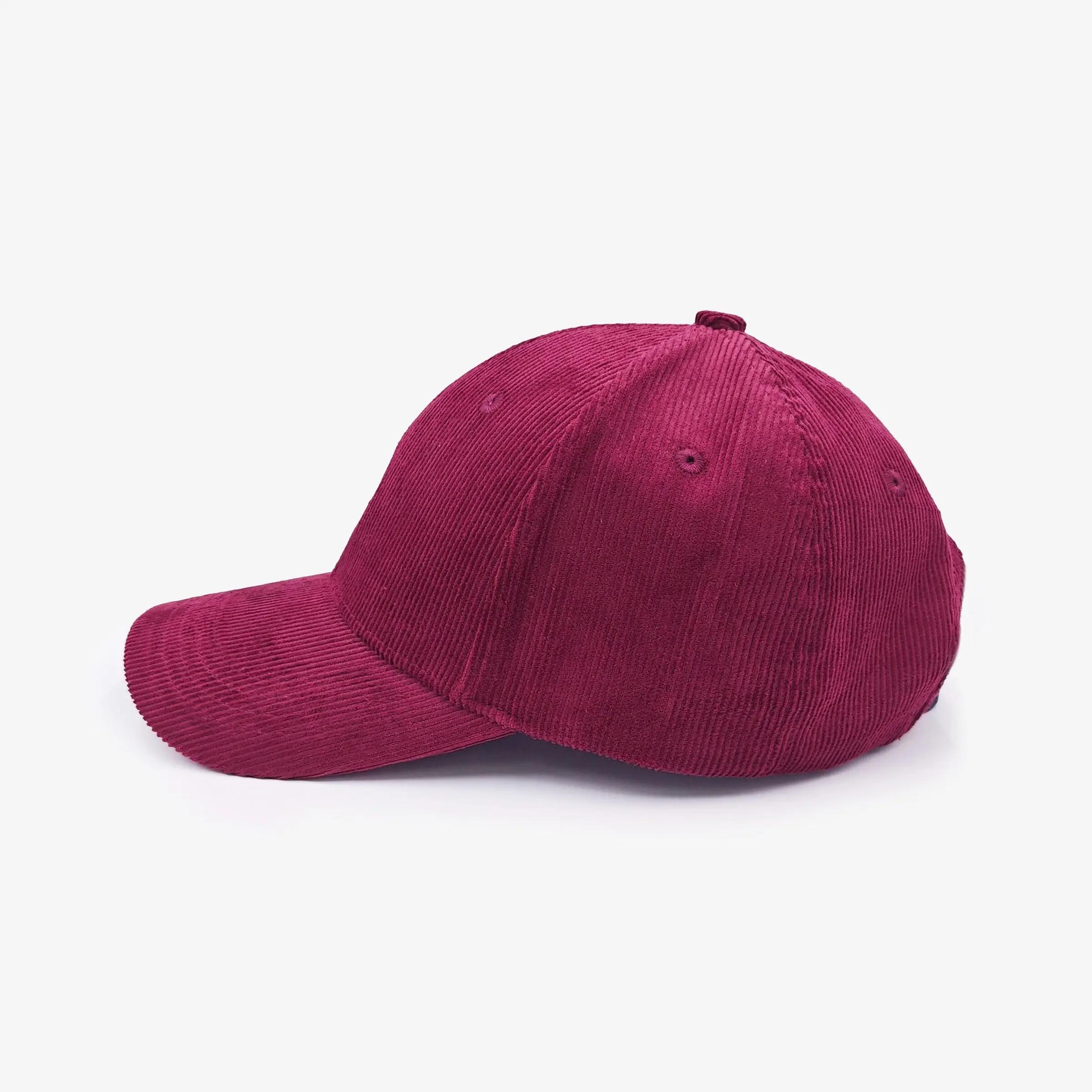 Cappellino con logo in velluto a coste 2/3