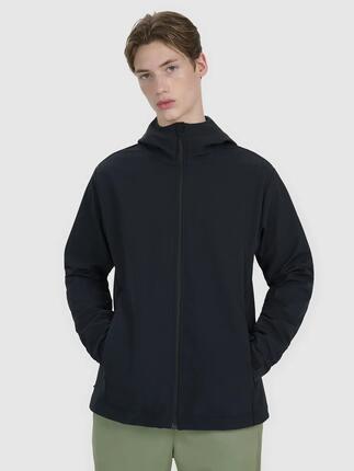 KURTKA MĘSKA 4F SOFTSHELL WIATROODPORNA Z KAPTUREM CZARNA