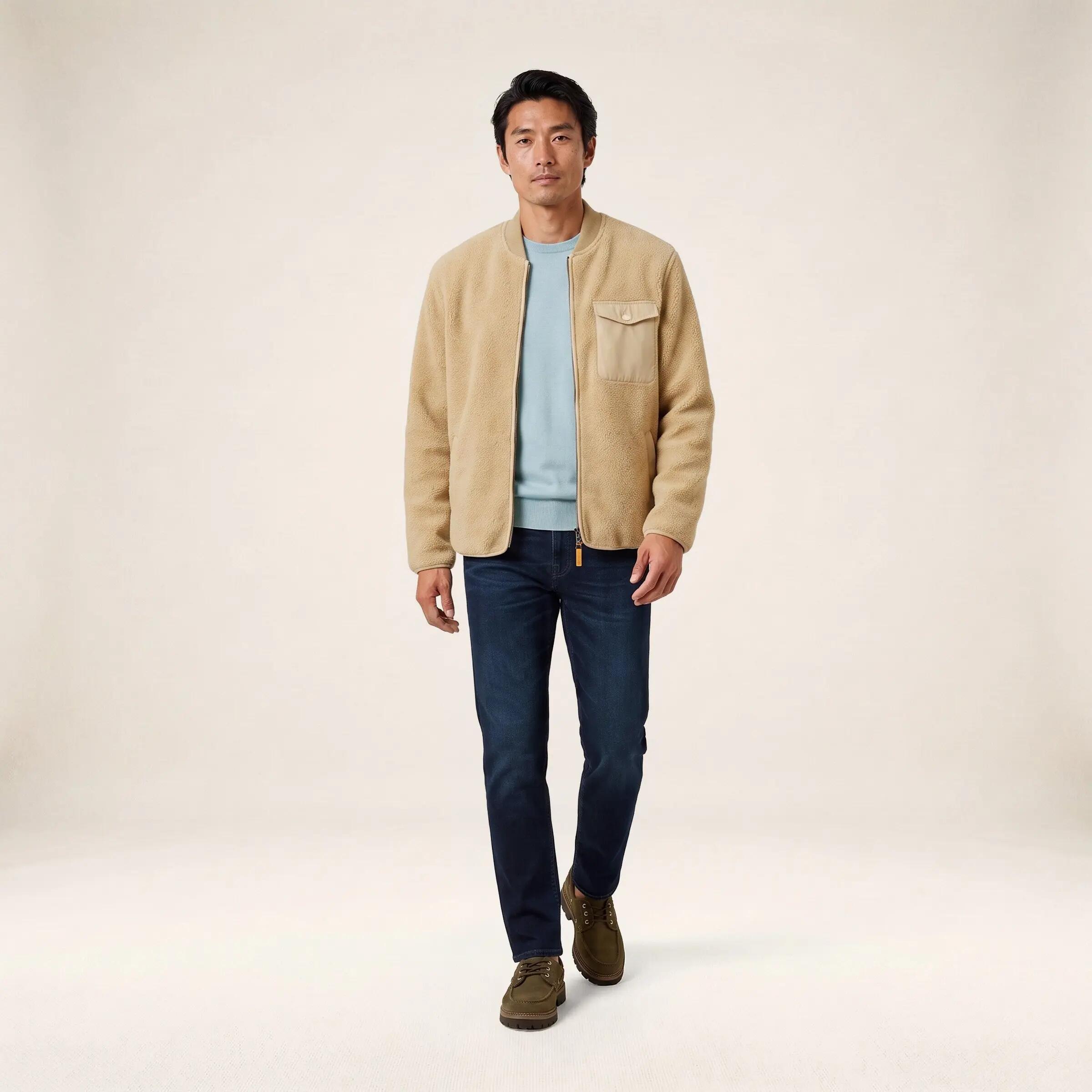 Blouson polaire moutonné beige sable Marcel 6/6