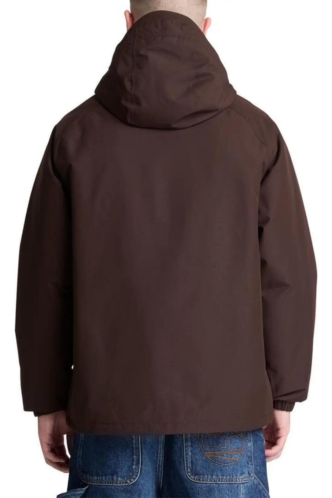 Veste imperméable - sportswear - homme - capuche réglable - marron 3/4