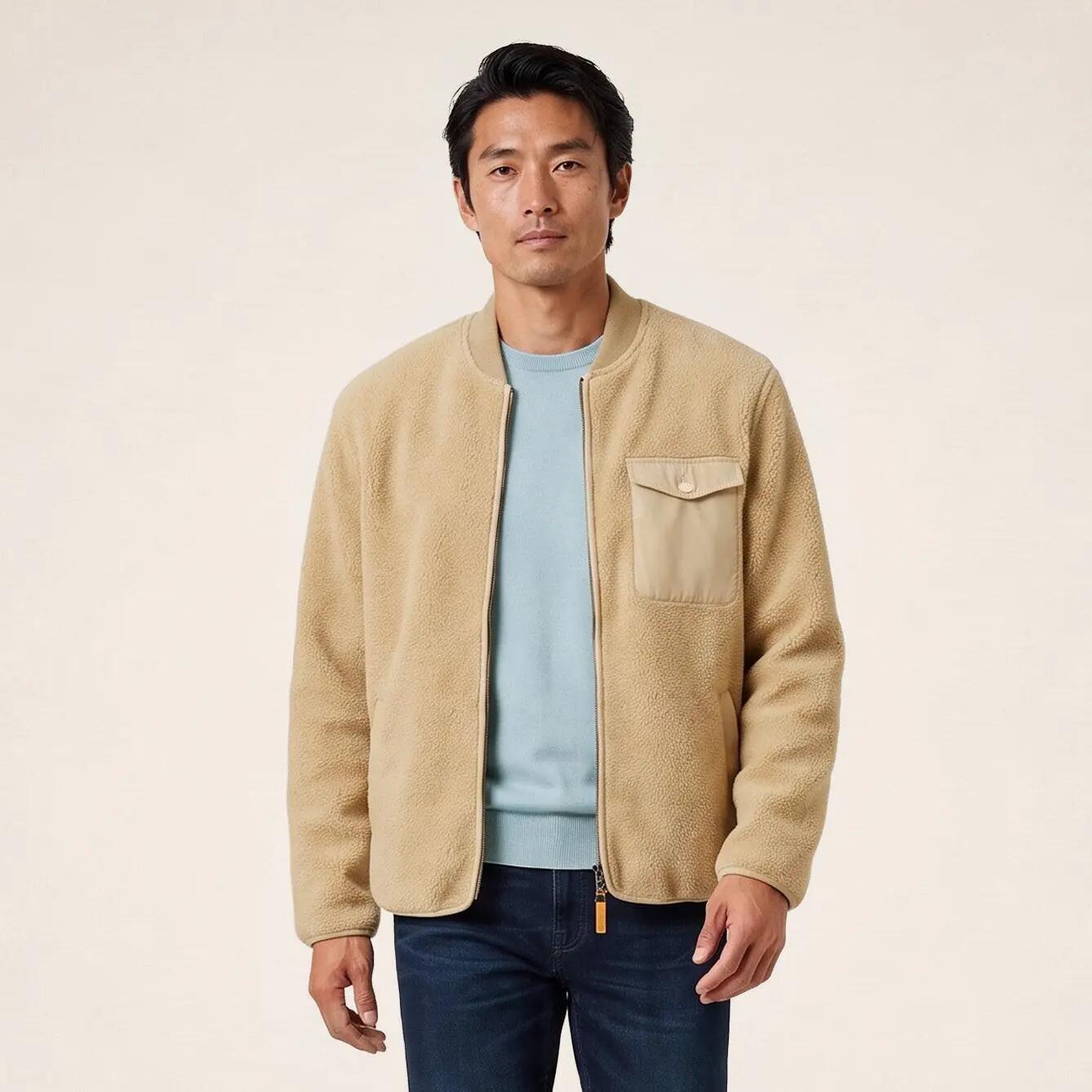 Blouson polaire moutonné beige sable Marcel 2/6