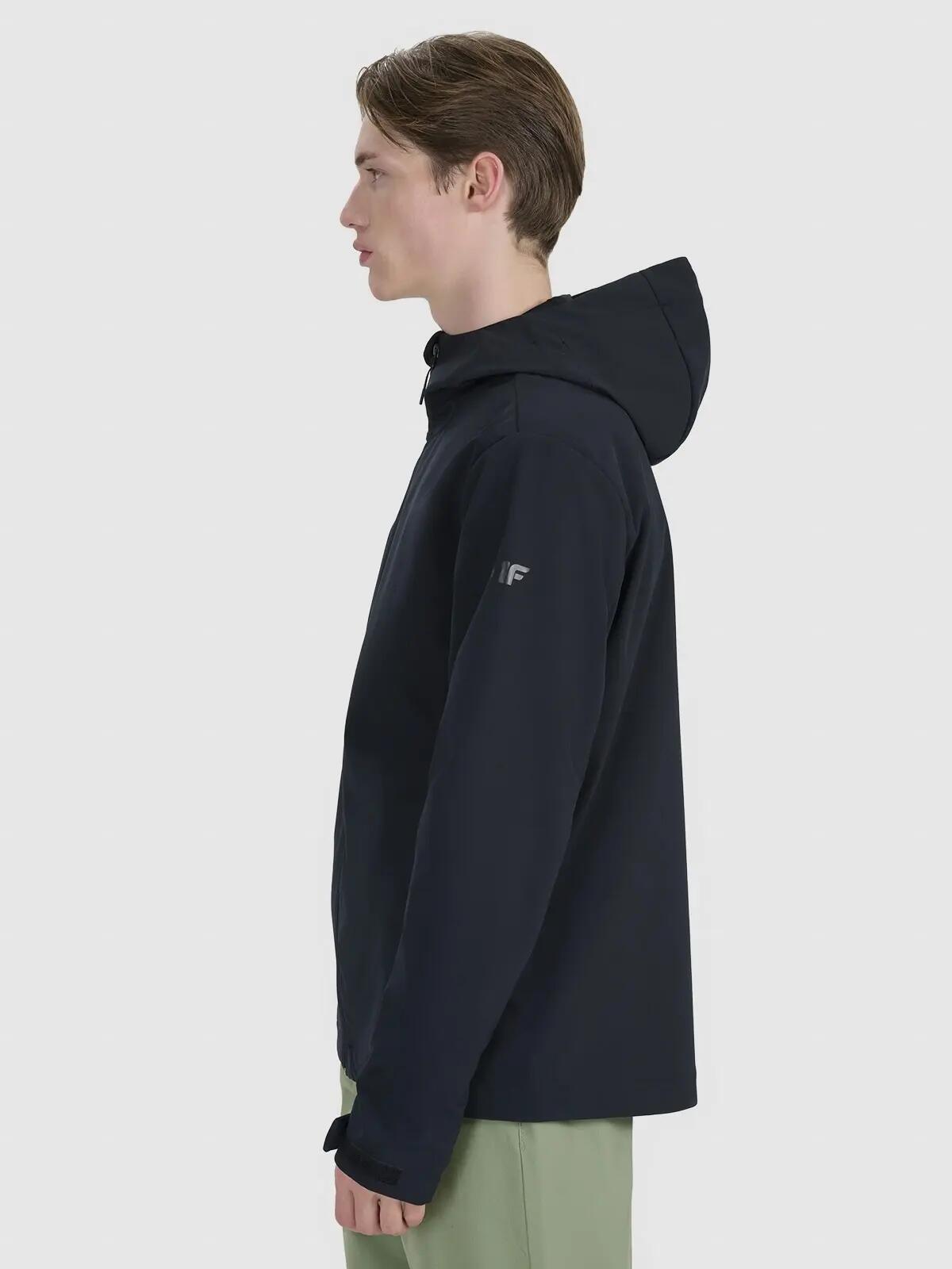 KURTKA MĘSKA 4F SOFTSHELL WIATROODPORNA       Z KAPTUREM  CZARNA 5/12