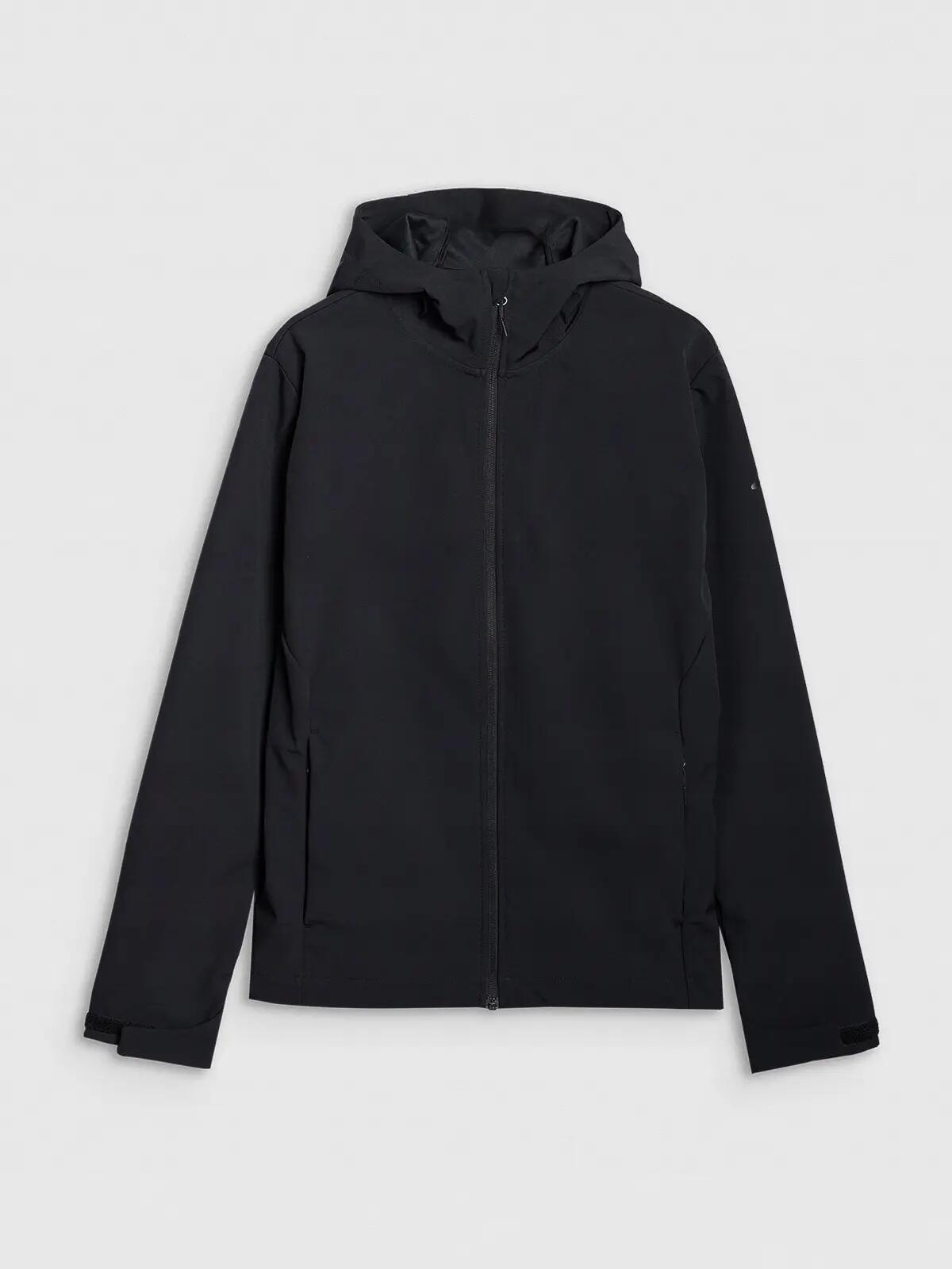 KURTKA MĘSKA 4F SOFTSHELL WIATROODPORNA       Z KAPTUREM  CZARNA 10/12
