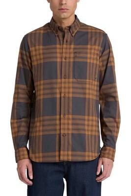 camicia - casual - uomo - twill in cotone collo button-down - blu denim