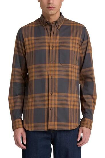 camicia - casual - uomo - twill in cotone collo button-down - blu denim