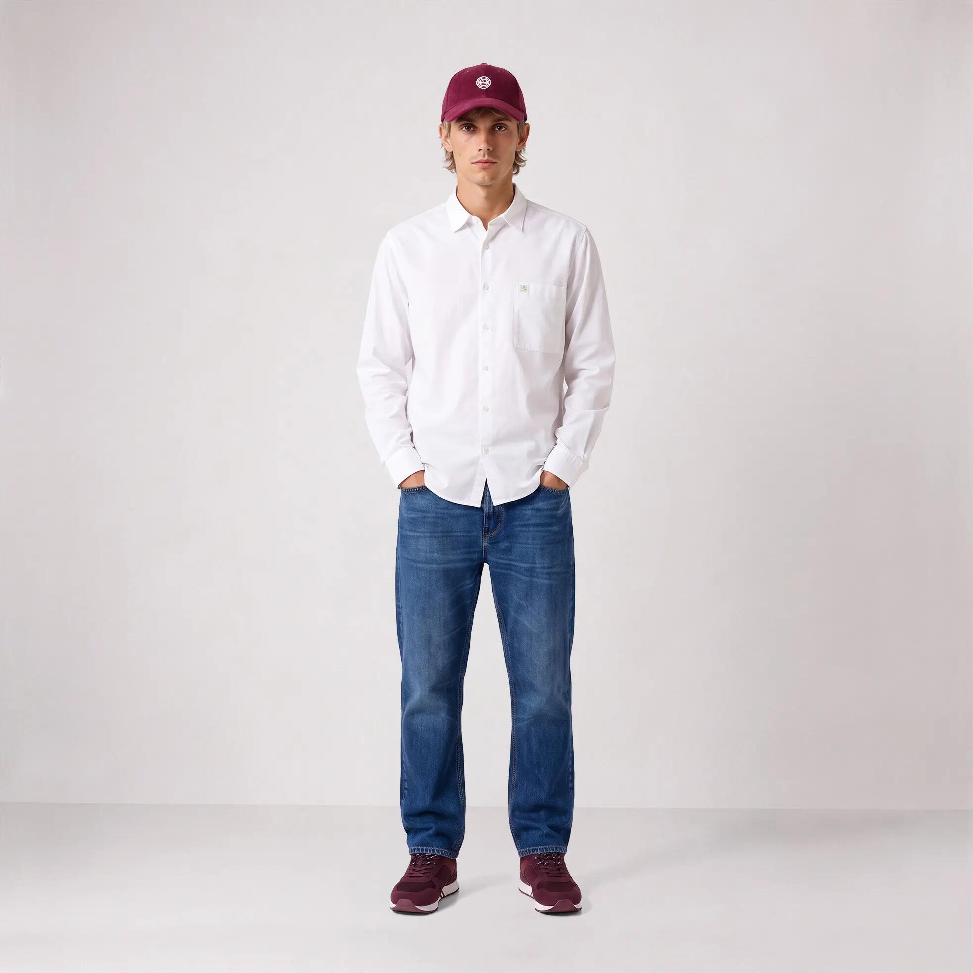 Overhemd met lange mouwen van stretch-twill 6/6