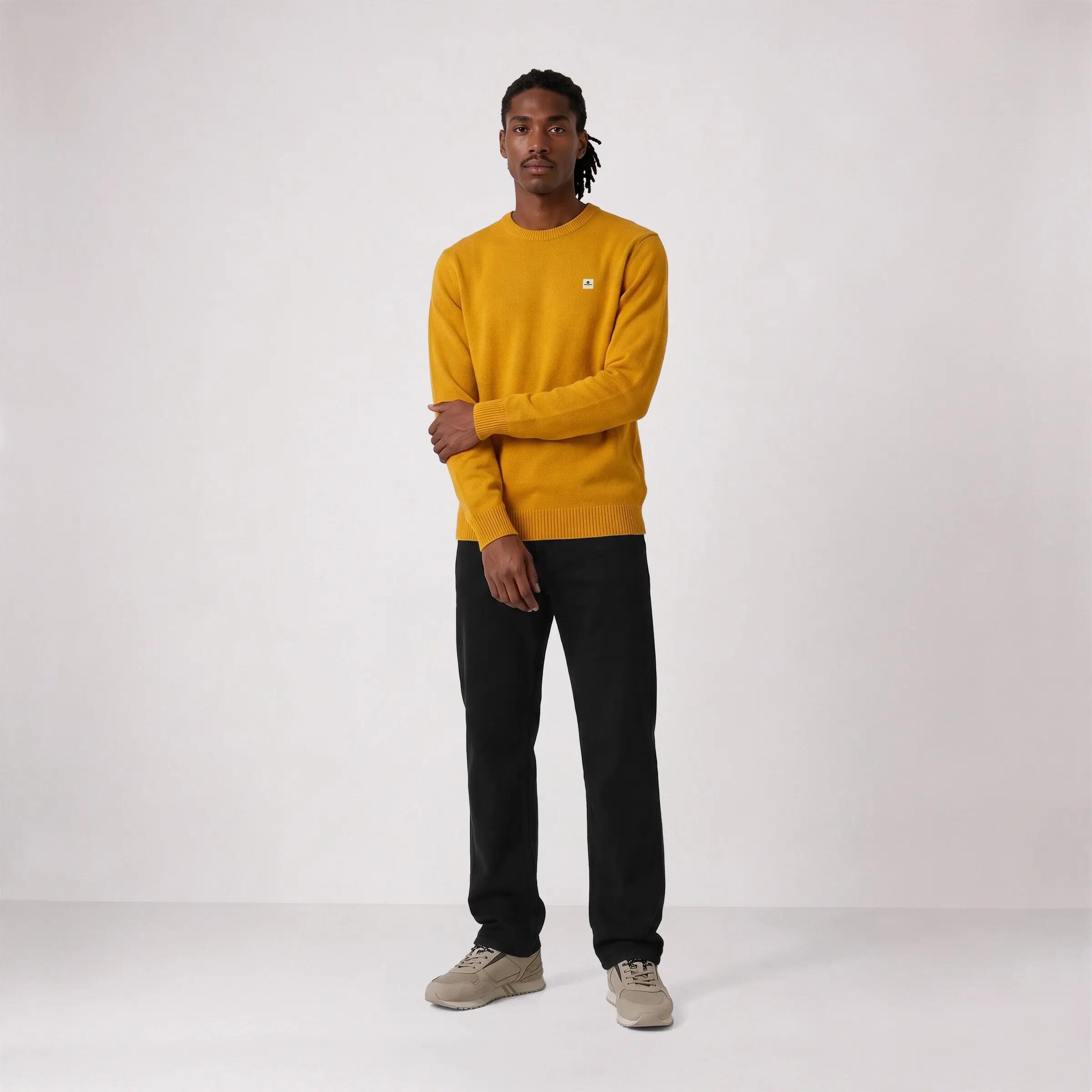 Pull col rond laine lambswool jaune Madani SBPLAY 6/6