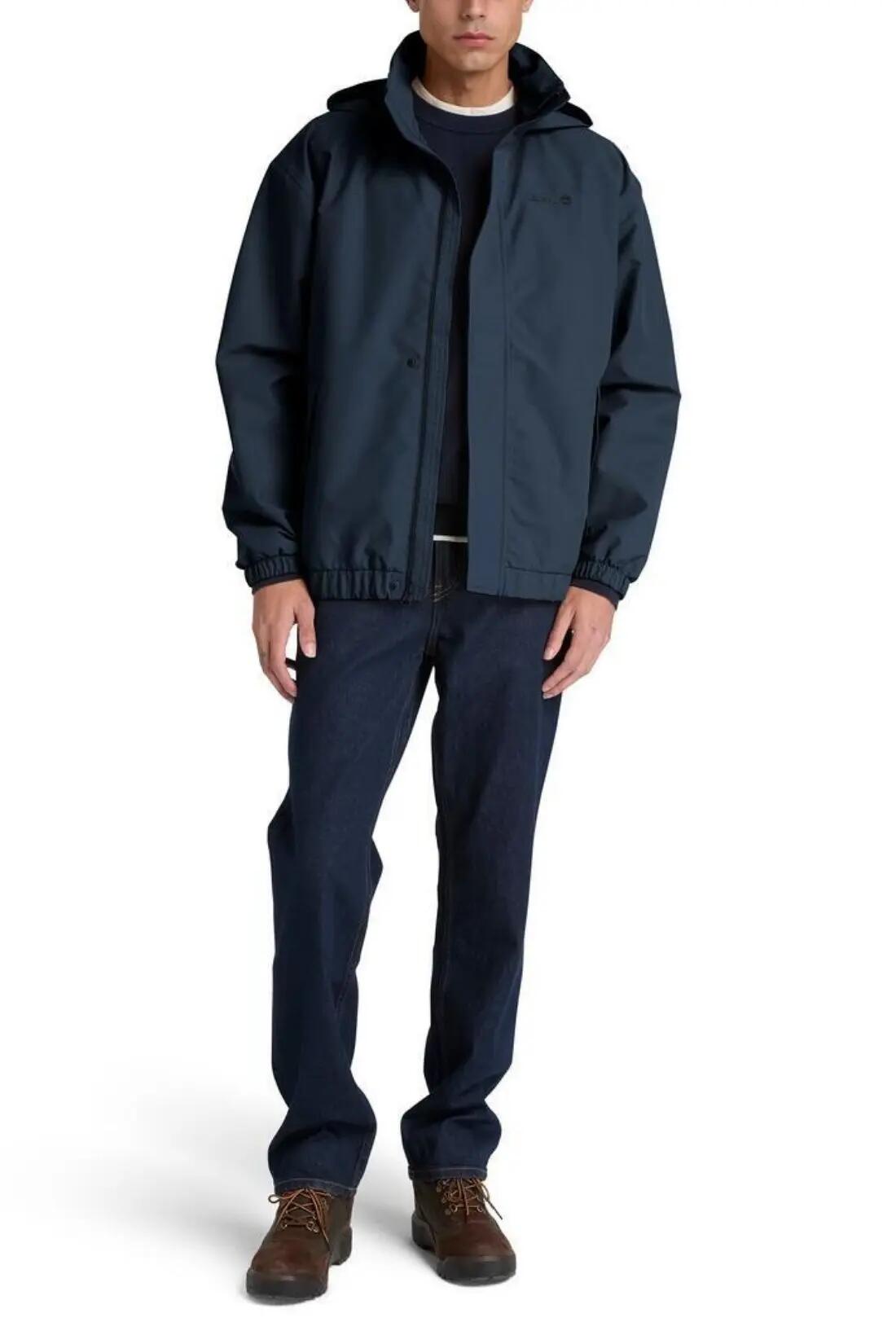 Bomber - Homme - Imperméable, capuche amovible - Bleu marine 2/4