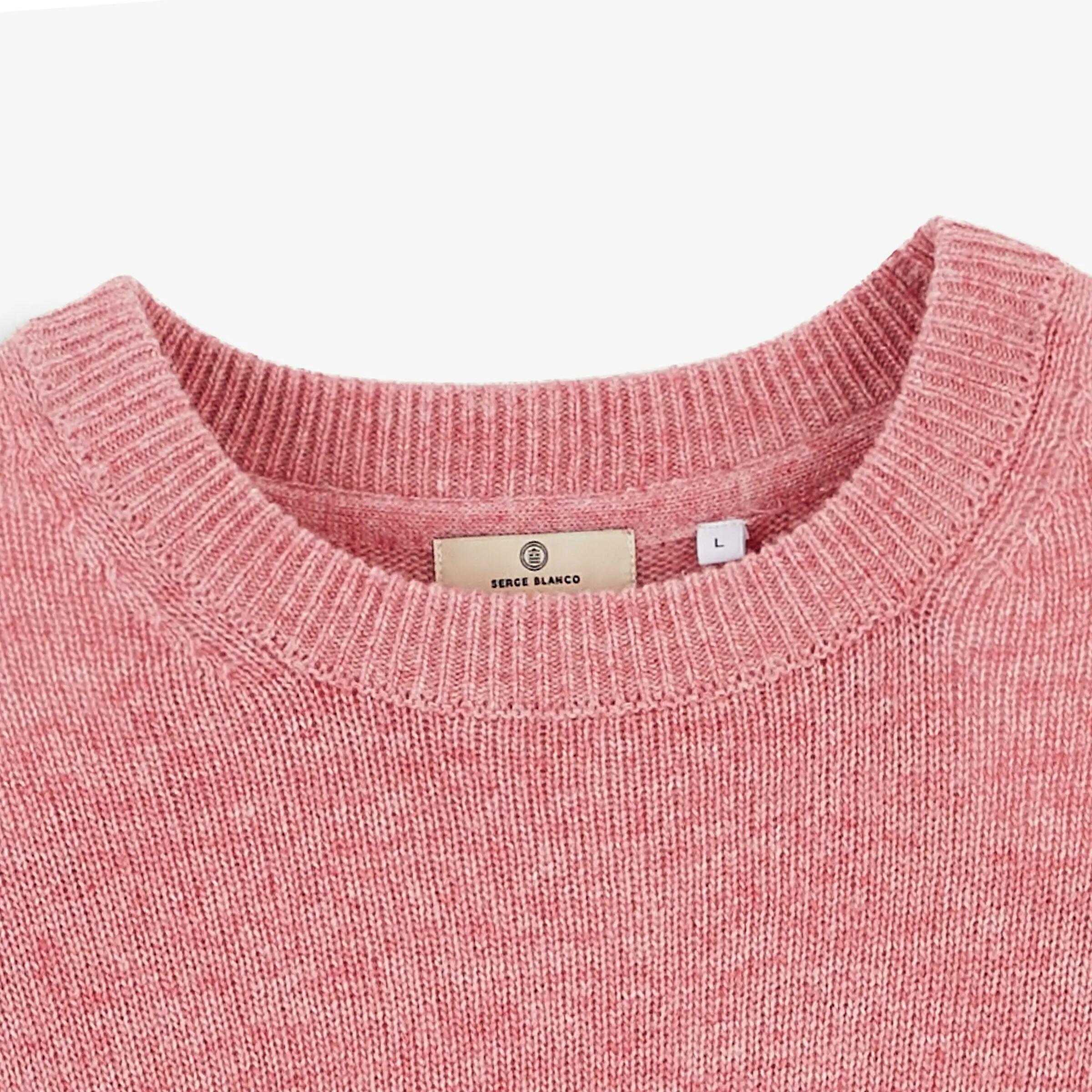Pull laine col rond rose Madani SBPLAY 3/4
