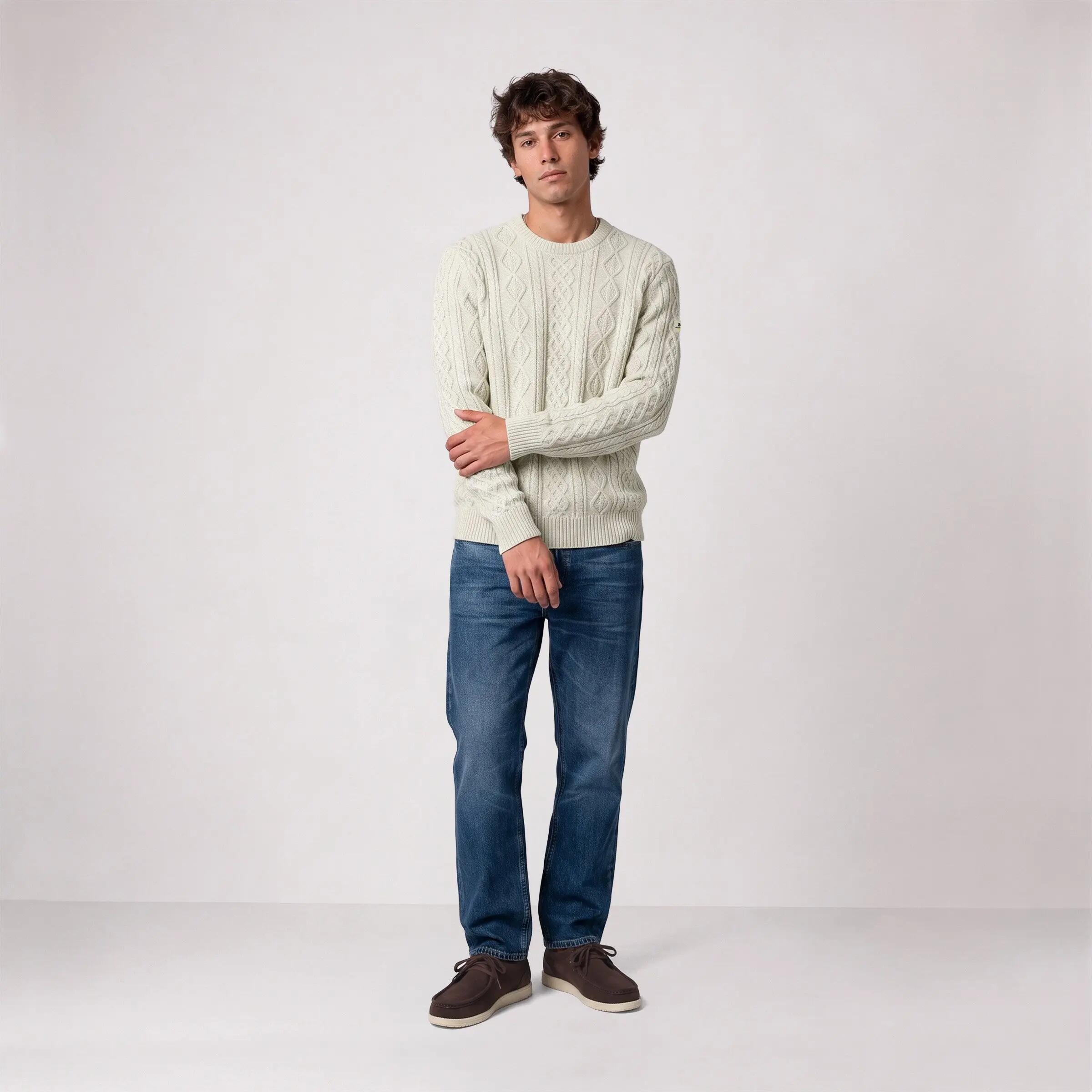 Pull torsadé laine col rond beige sable Médéric SBPLAY 6/6