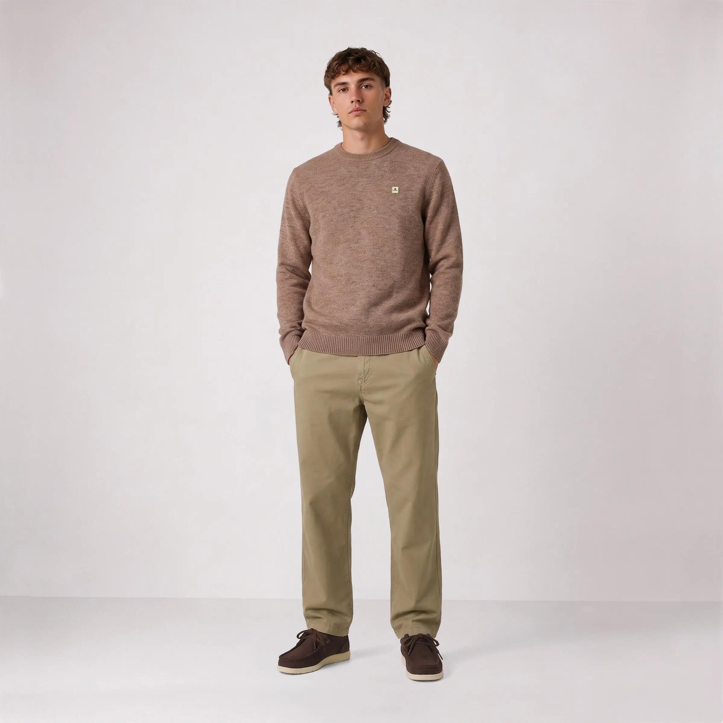 Pull col rond laine lambswool beige Madani SBPLAY 6/6