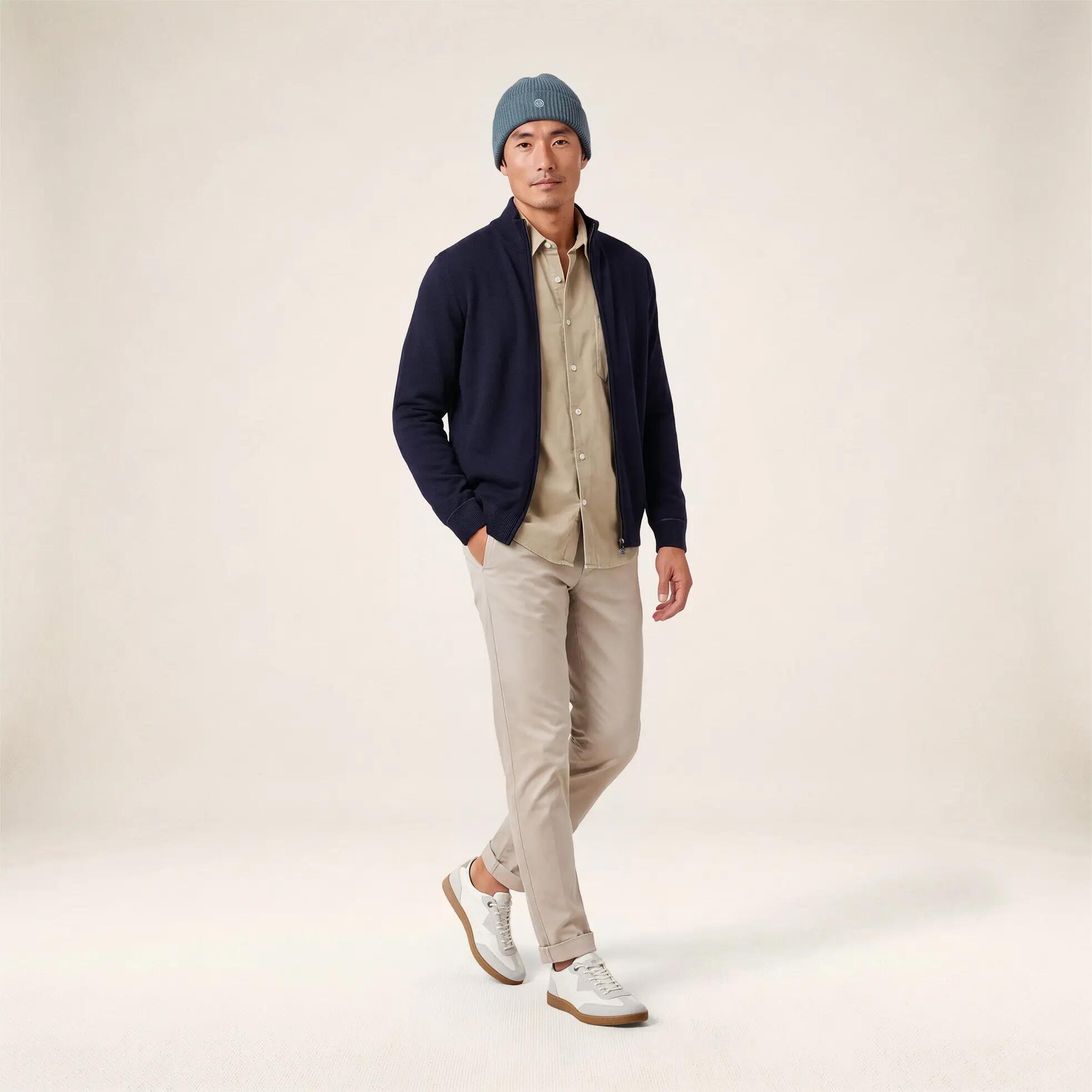 Gilet zippé laine bleu marine foncé Malone 6/6