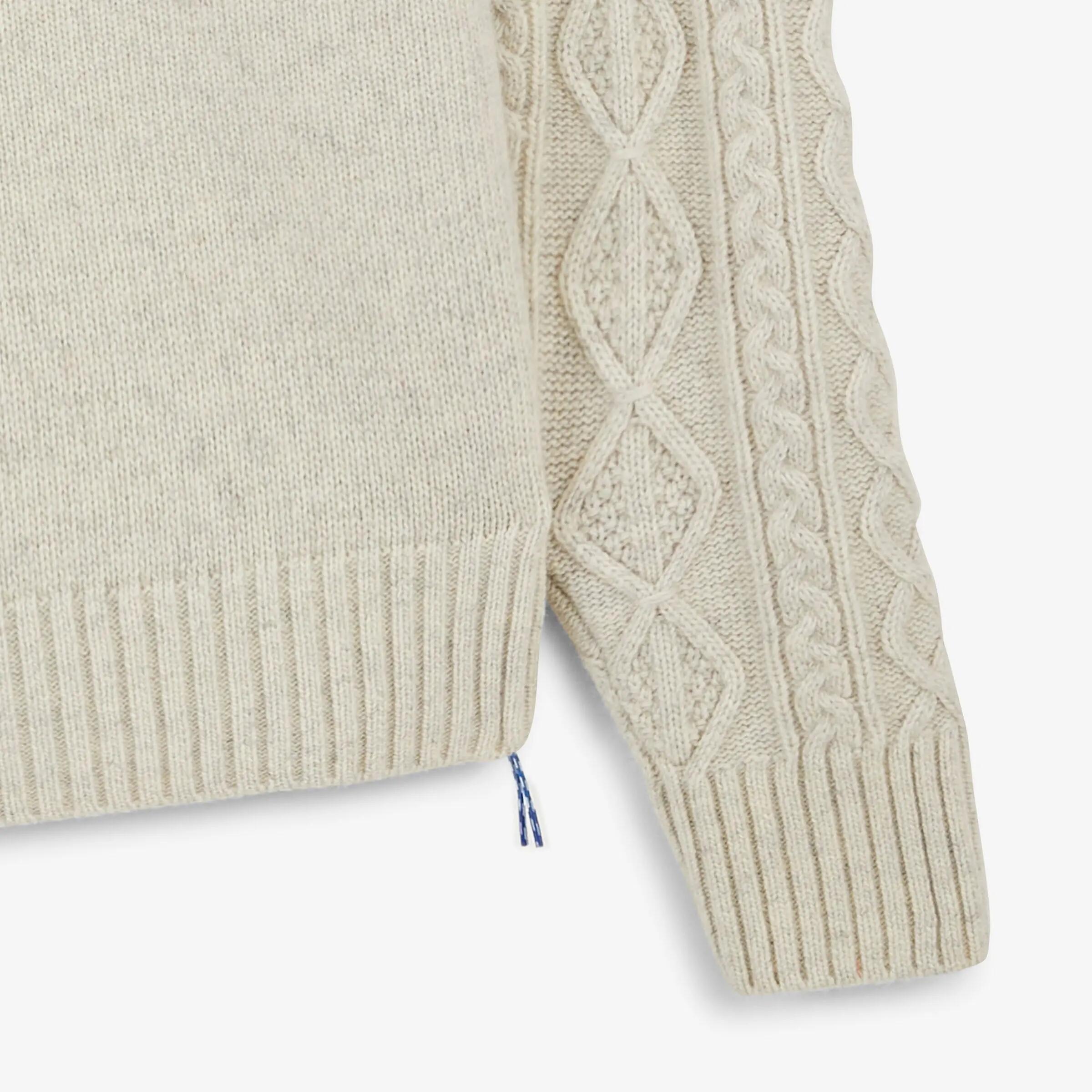 Pull torsadé laine col rond beige sable Médéric SBPLAY 5/6