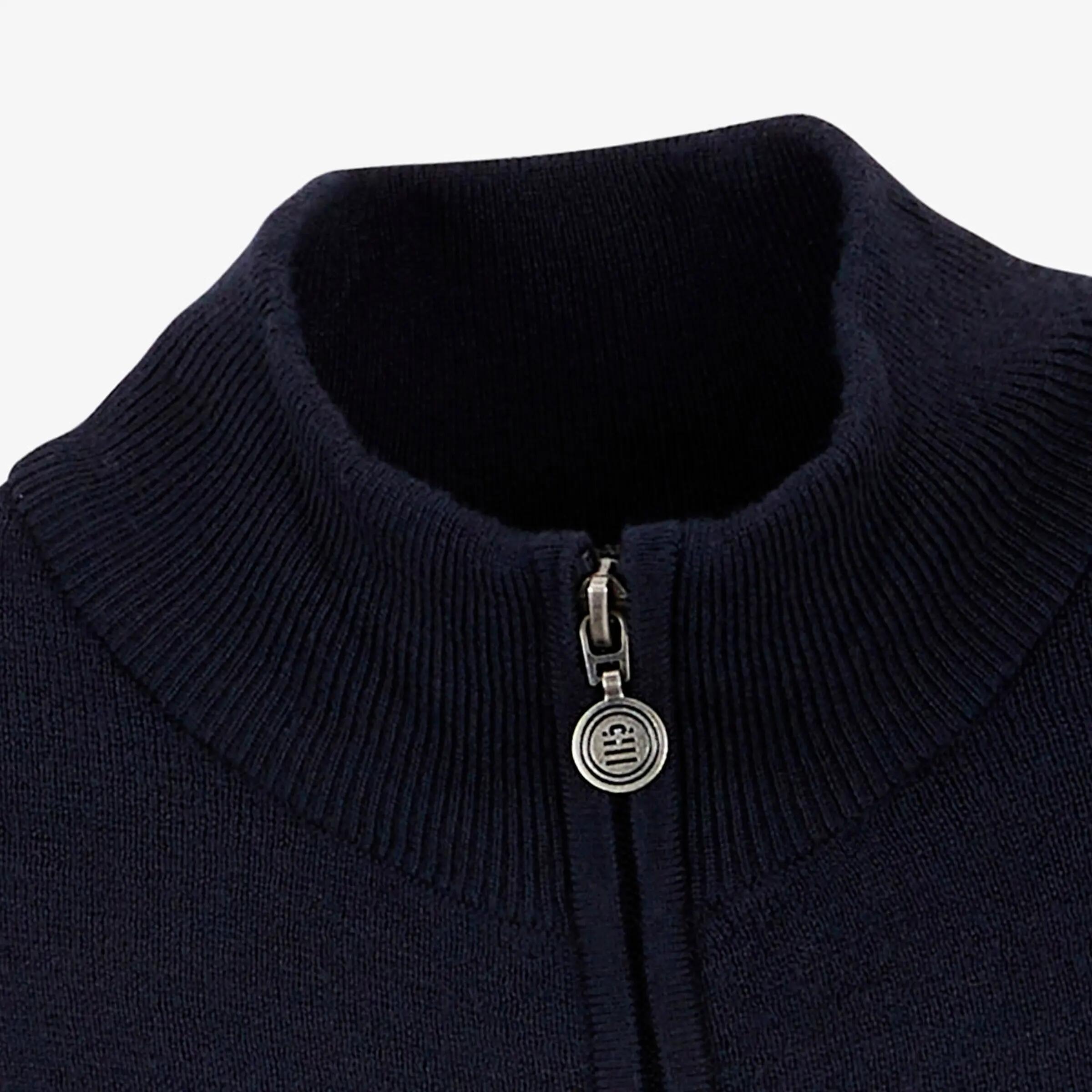 Gilet zippé laine bleu marine foncé Malone 4/6