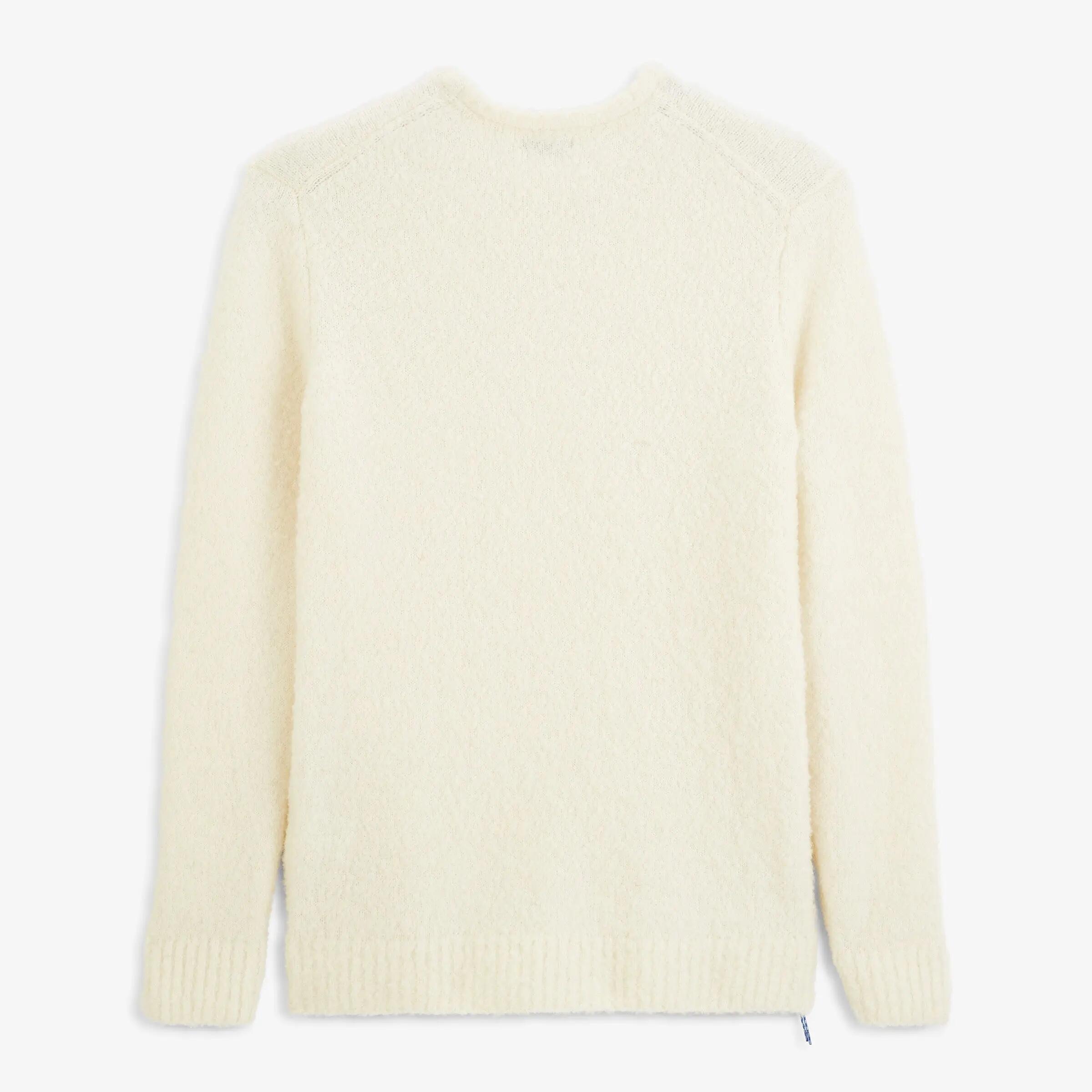 Pull laine bouclette col rond blanc ivoire Murray SBPLAY 2/4