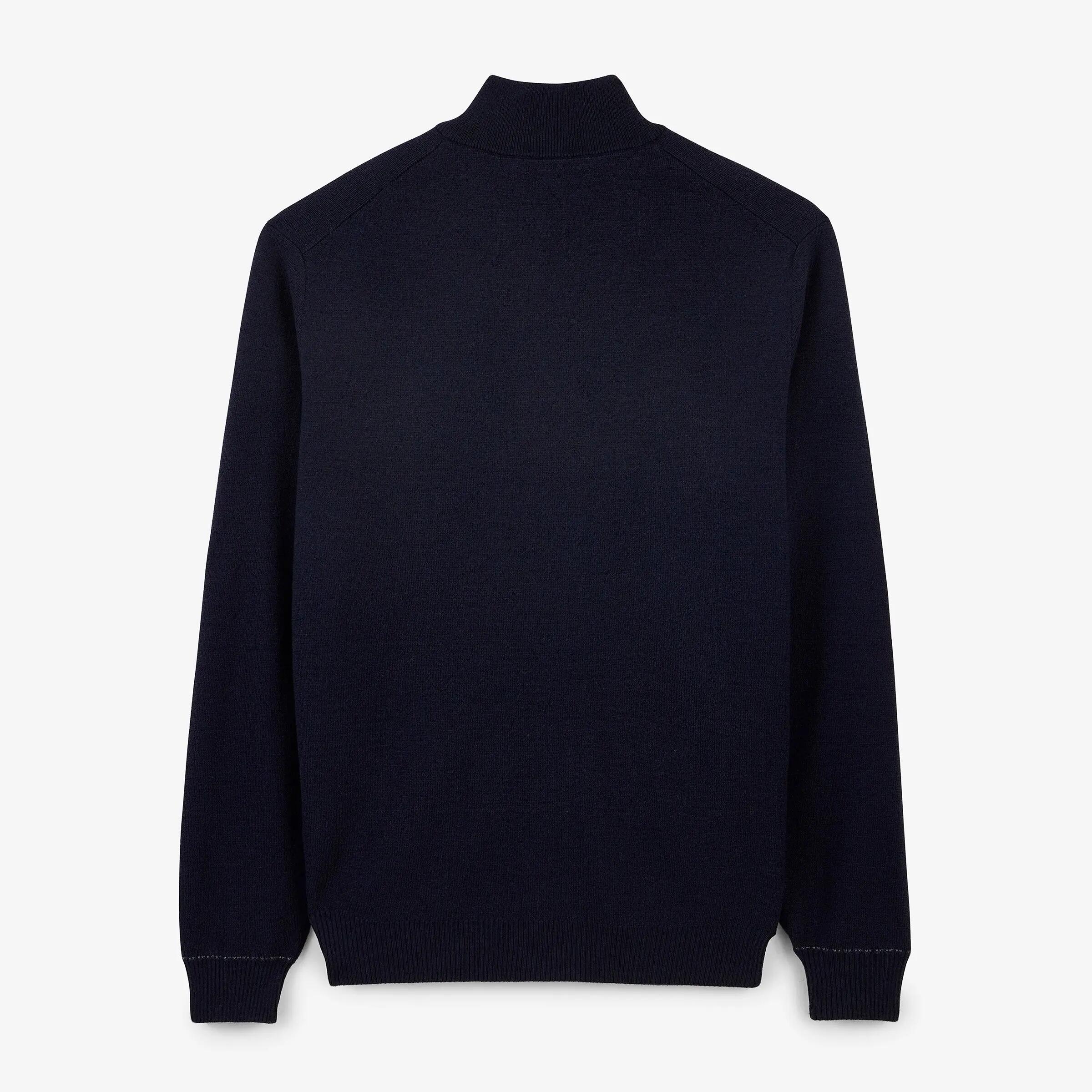 Gilet zippé laine bleu marine foncé Malone 3/6
