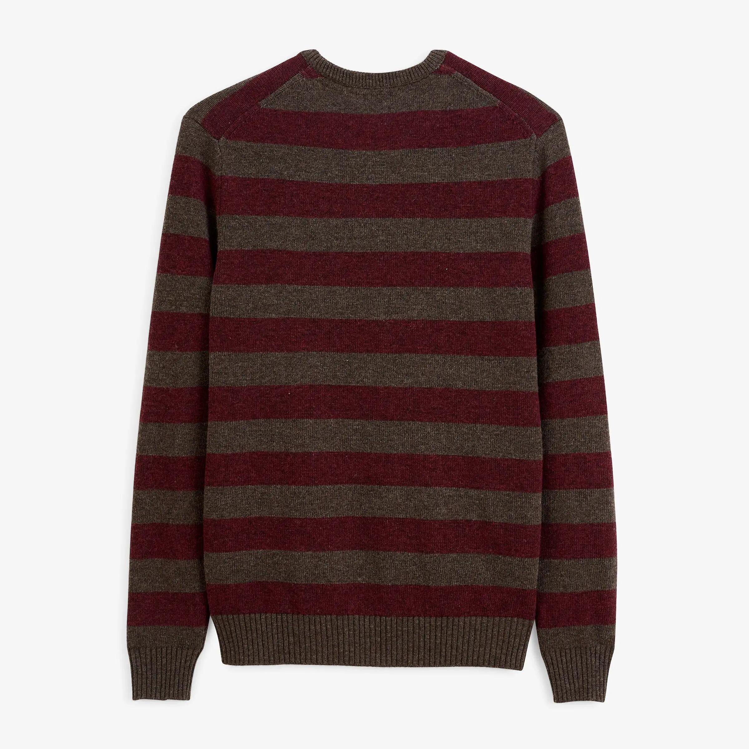 Pull rayé laine col rond marron Mirzan 3/6