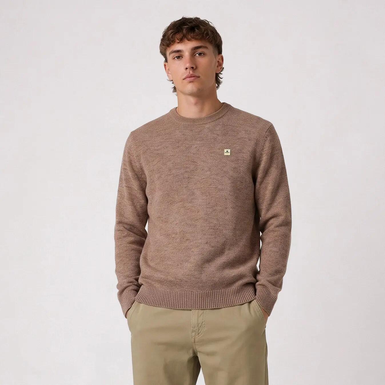 Pull col rond laine lambswool beige Madani SBPLAY 2/6