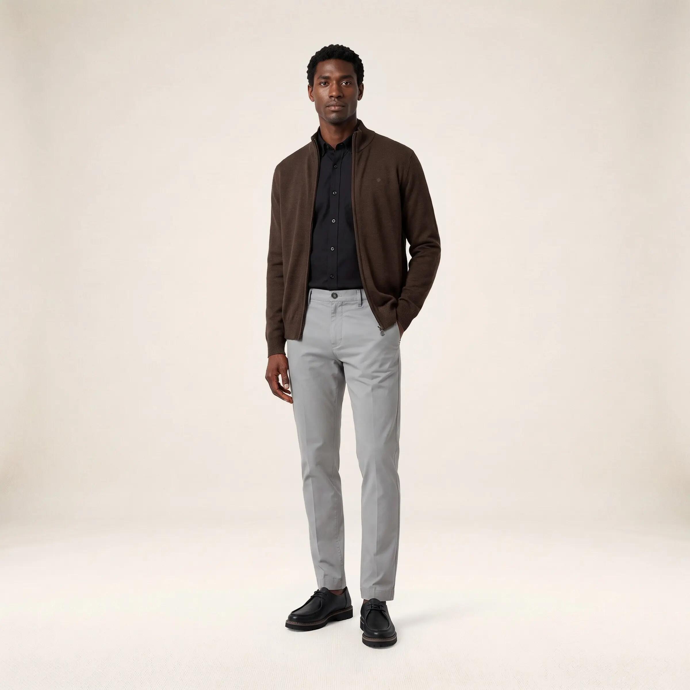 Gilet zippé laine marron Malone 6/6