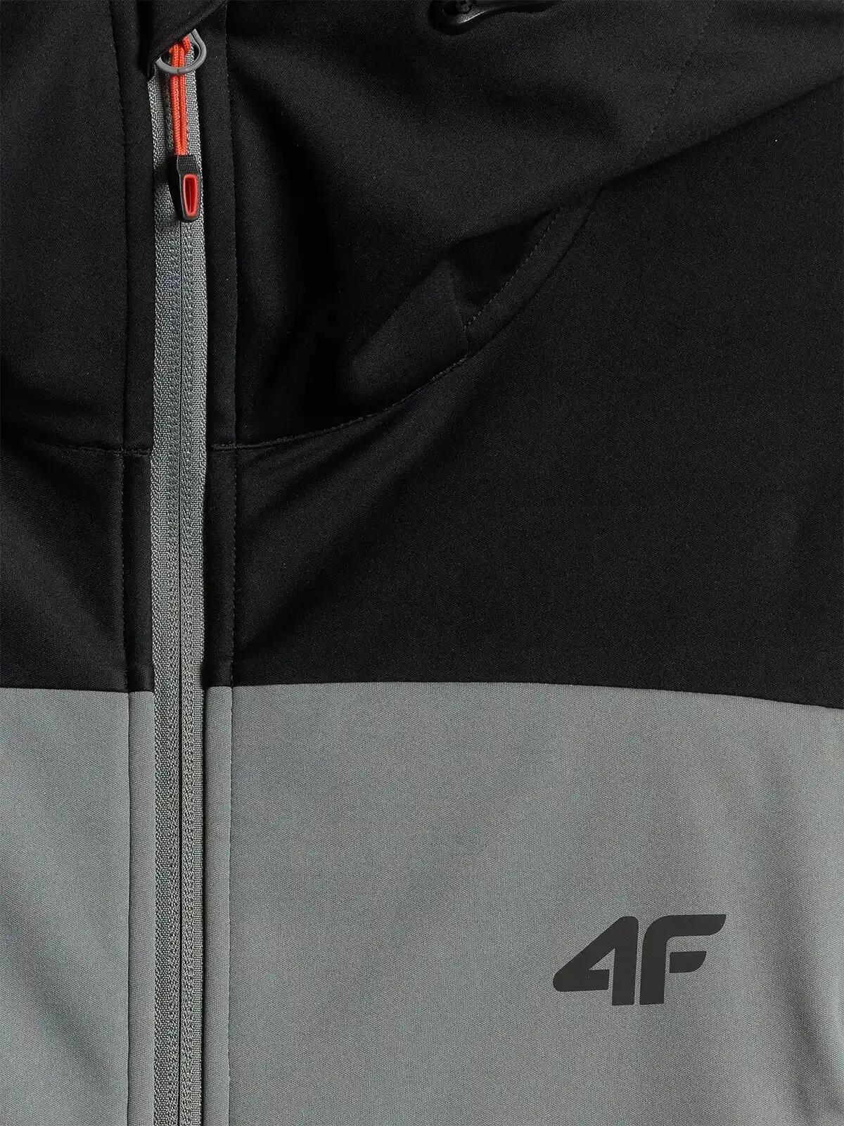 SOFTSHELL MĘSKI 4F KURTKA TREKKINGOWA CZARNA 6/7