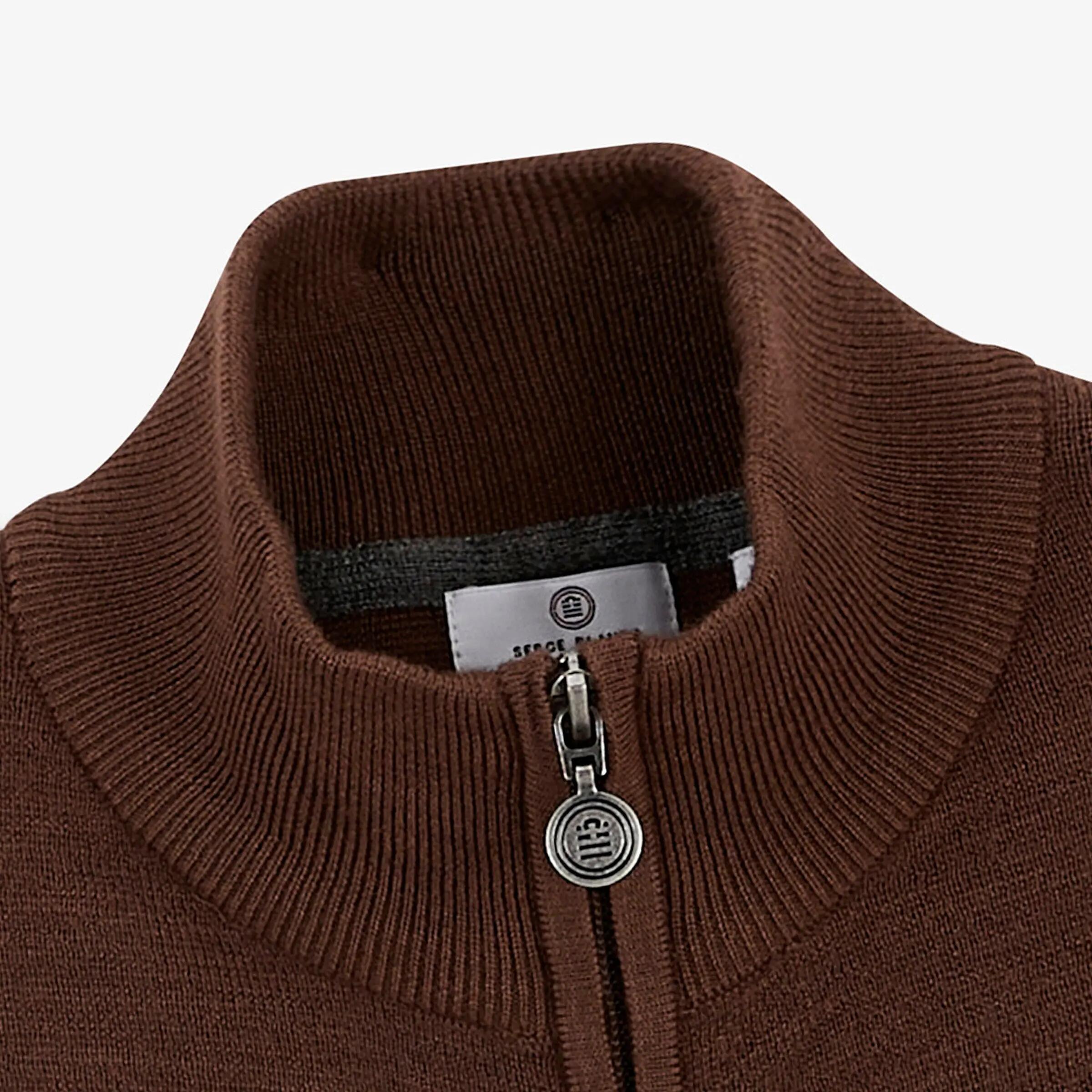 Gilet zippé laine marron Malone 4/6