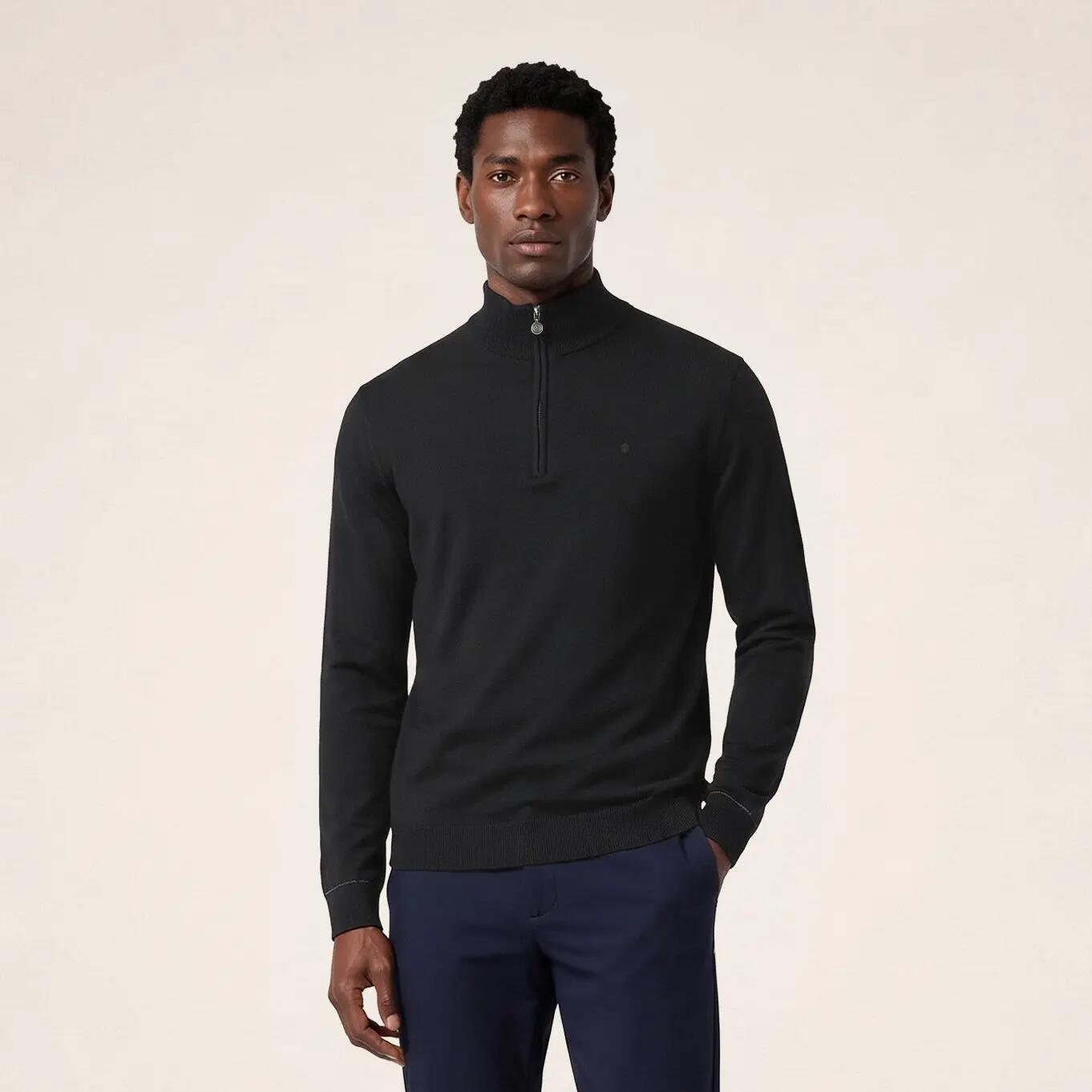 Pull laine col zippé noir Marvine 2/6