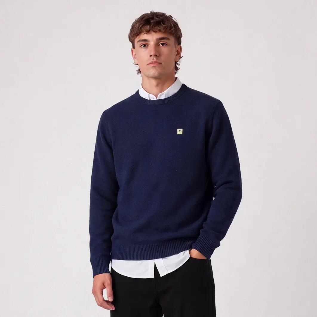 Pull laine col rond bleu indigo Madani SBPLAY 2/6