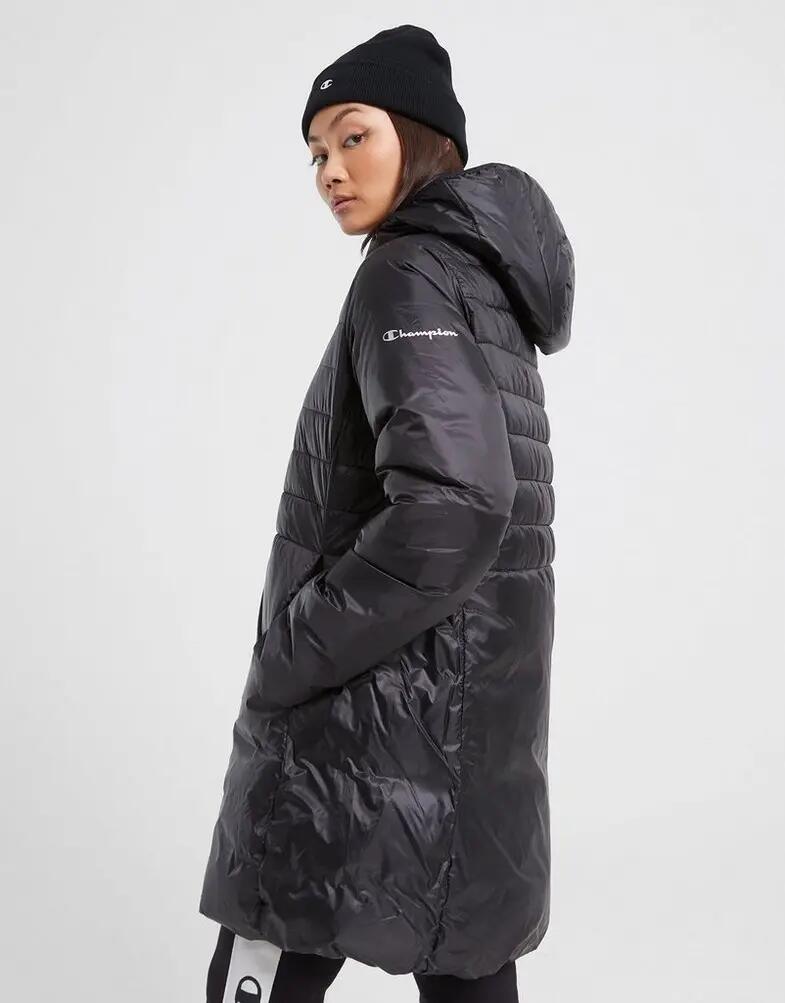 KURTKA DAMSKA ZIMOWA Z KAPTUREM CHAMPION HOODED POLYFILLED    Z KAPTUREM  CZARNA 4/6