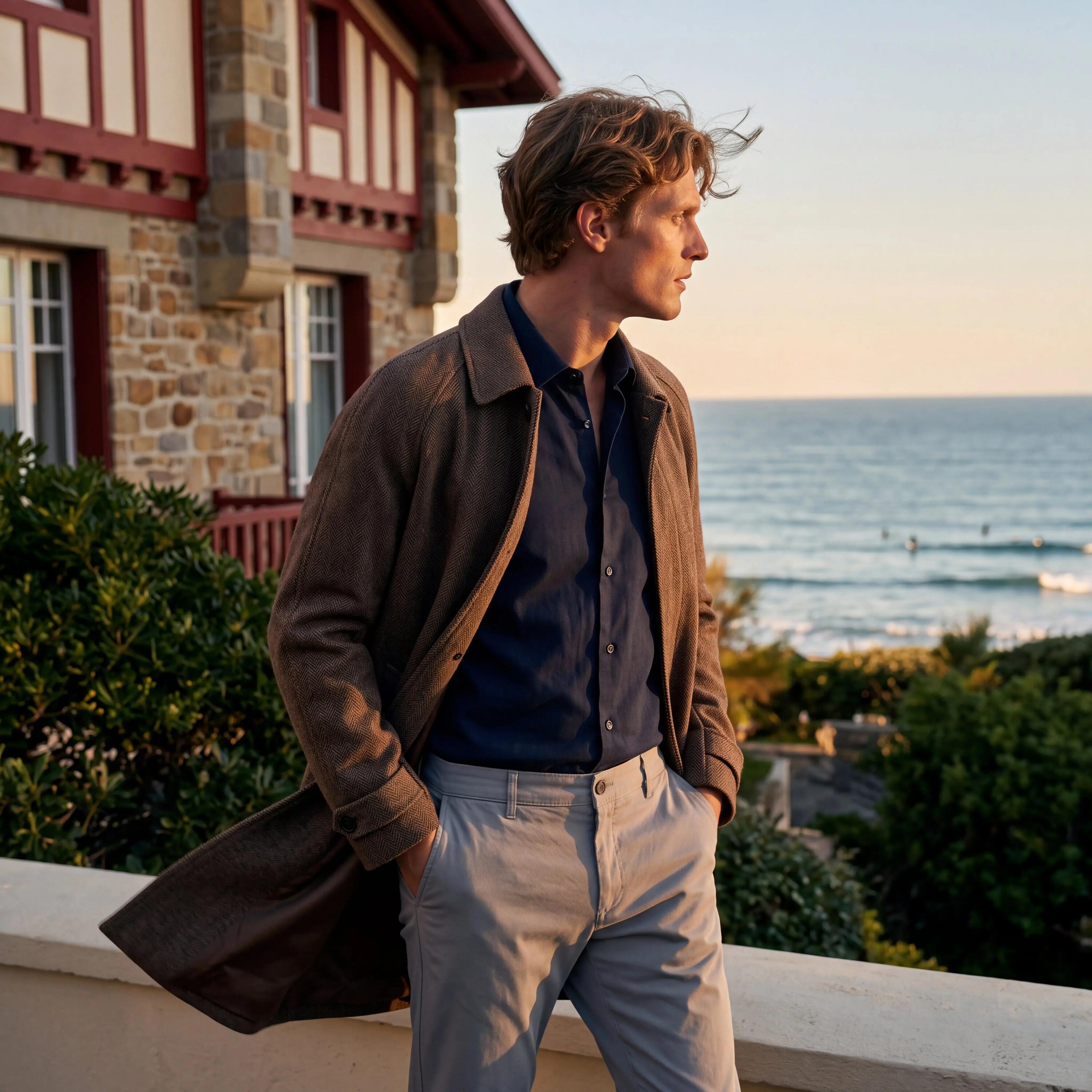 Manteau chevron marron Dante 6/6