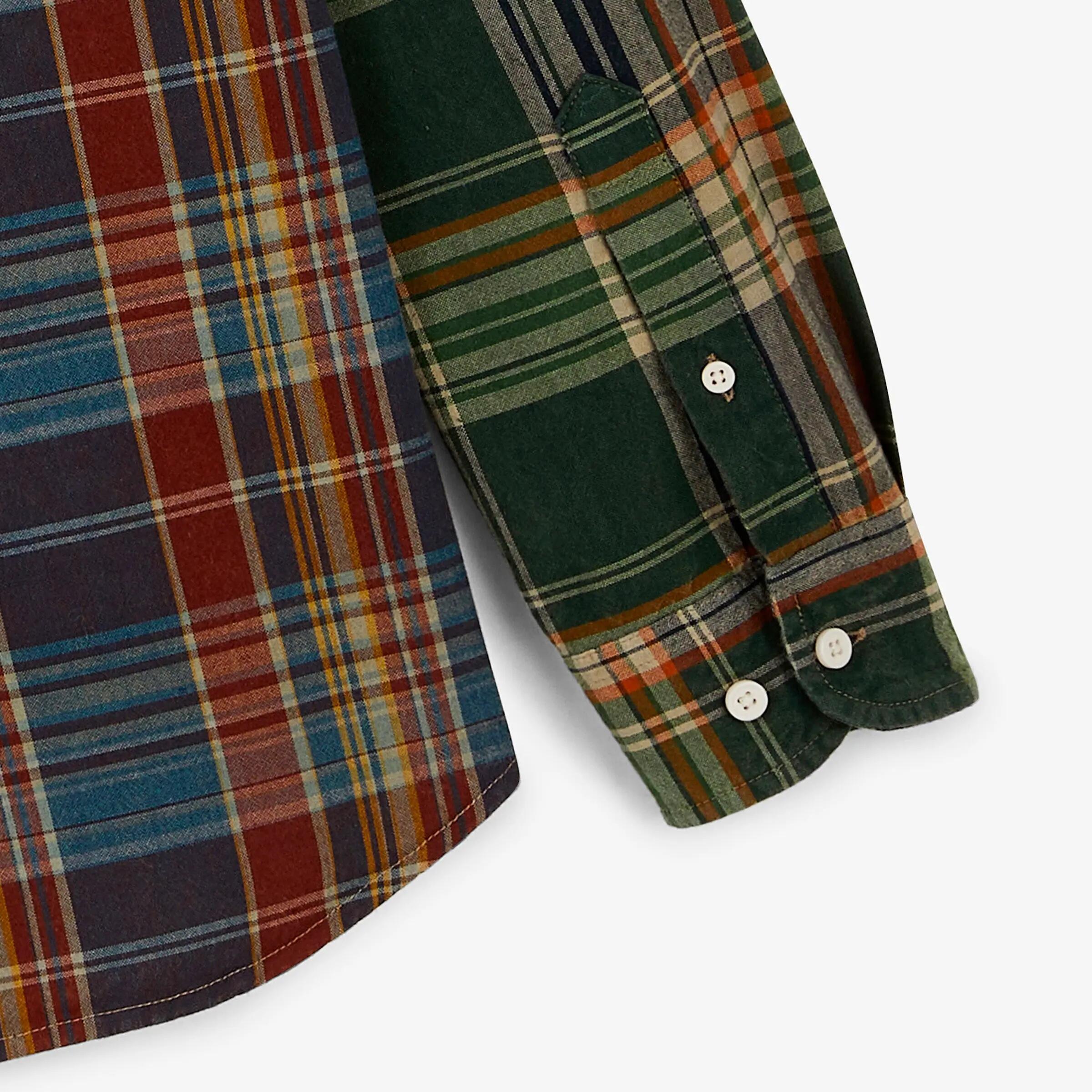 Chemise manches longues 100% coton patchwork carreaux multicolore 4/4
