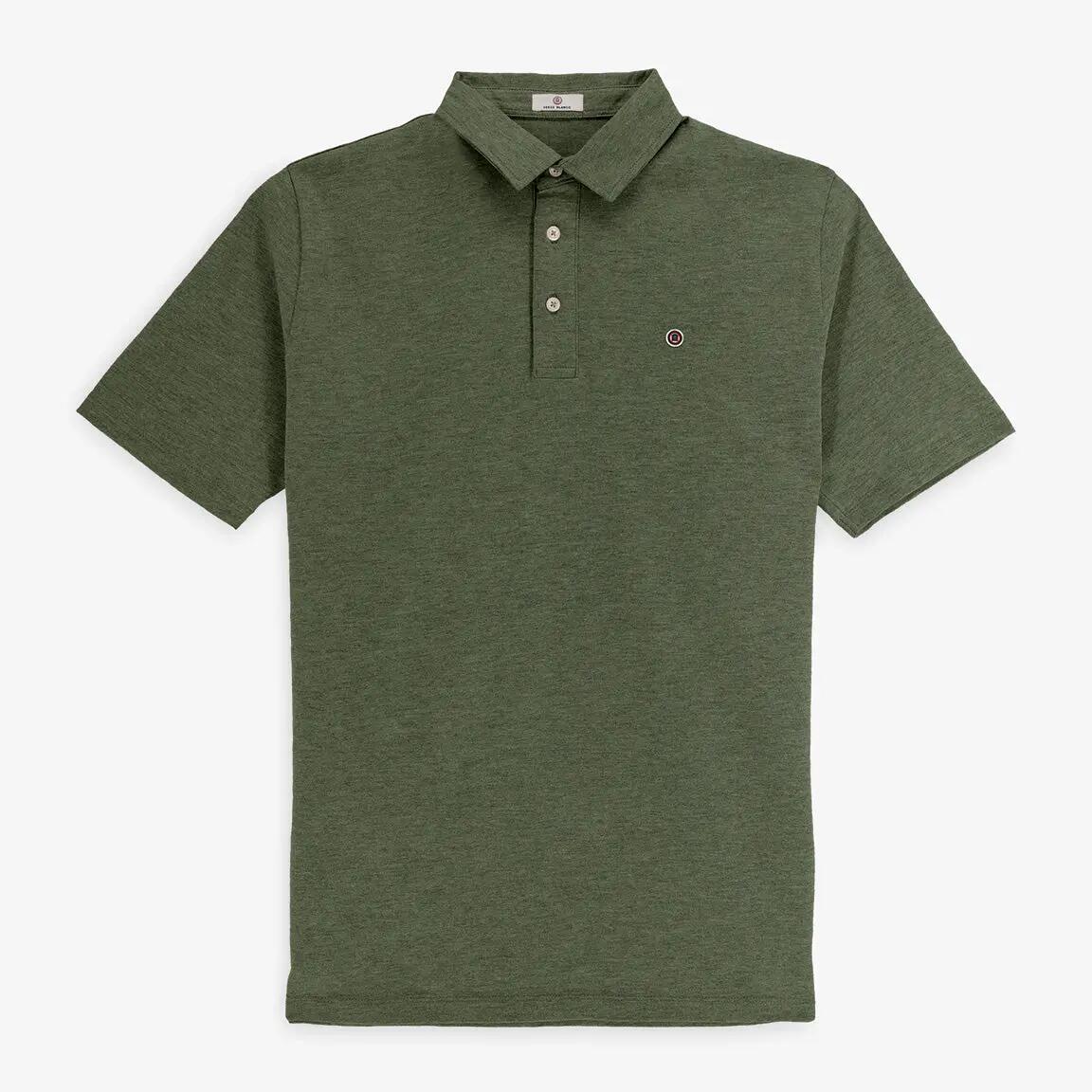 Polo manches courtes en jersey de coton kaki 2/3