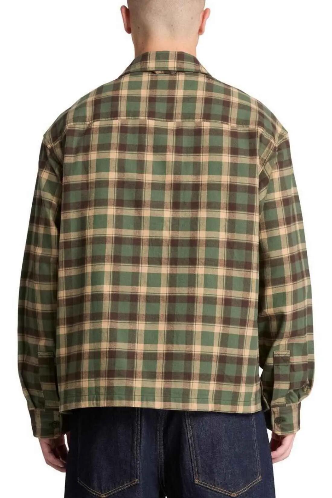 Chemise homme - Coupe regular - Flanelle - Vert 3/4