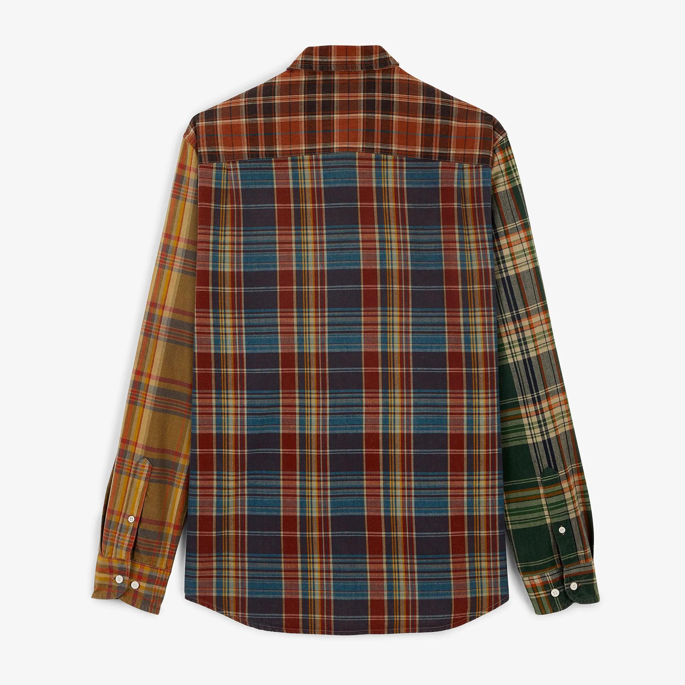 Chemise manches longues 100% coton patchwork carreaux multicolore 2/4