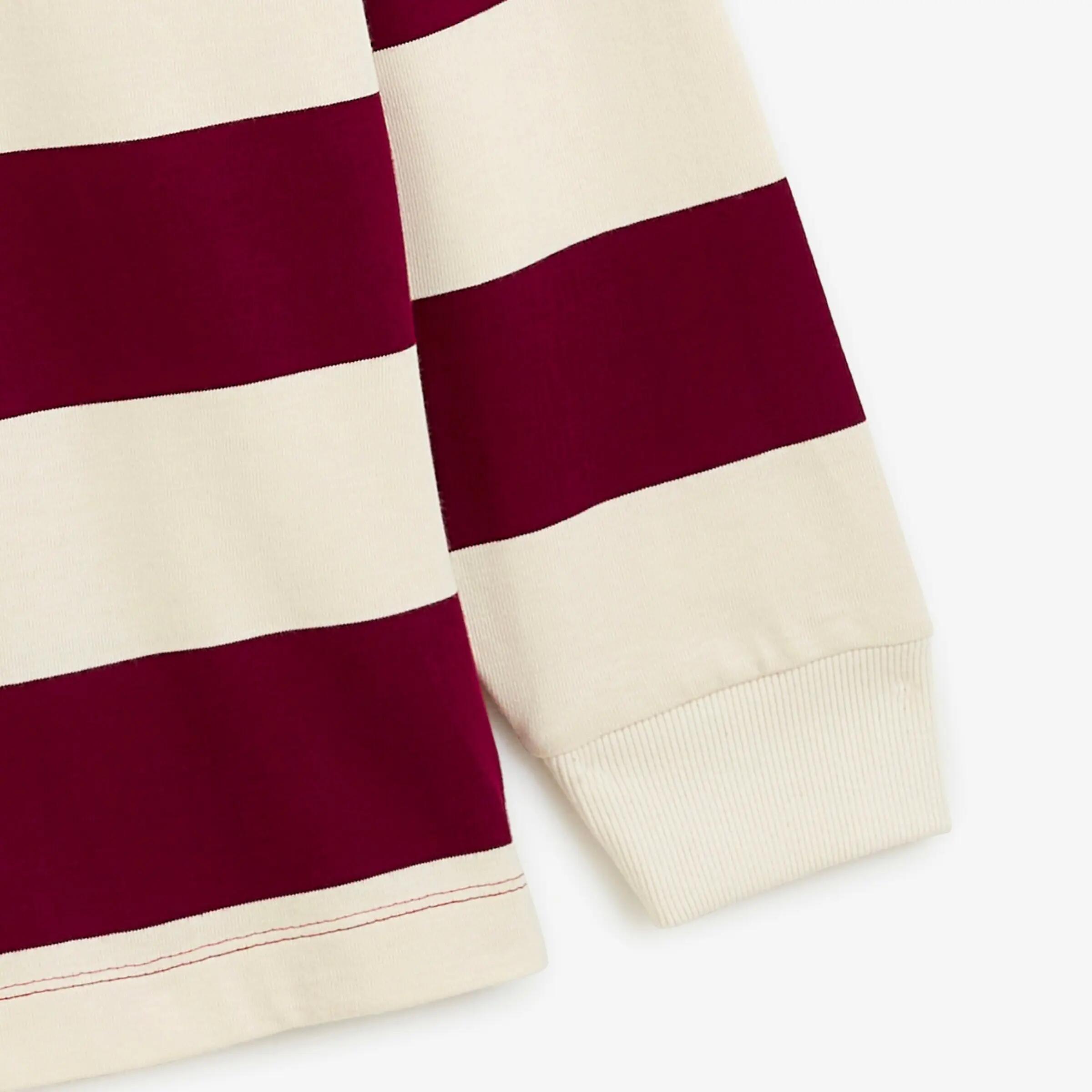 Polo de râguebi de manga comprida às riscas com bordado BLANCO BIARRITZ 5/6