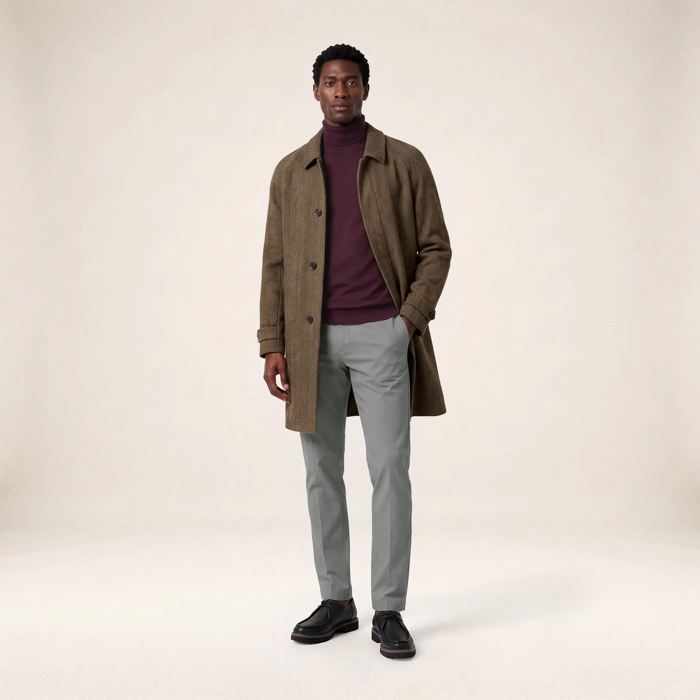 Manteau chevron marron Dante 2/6