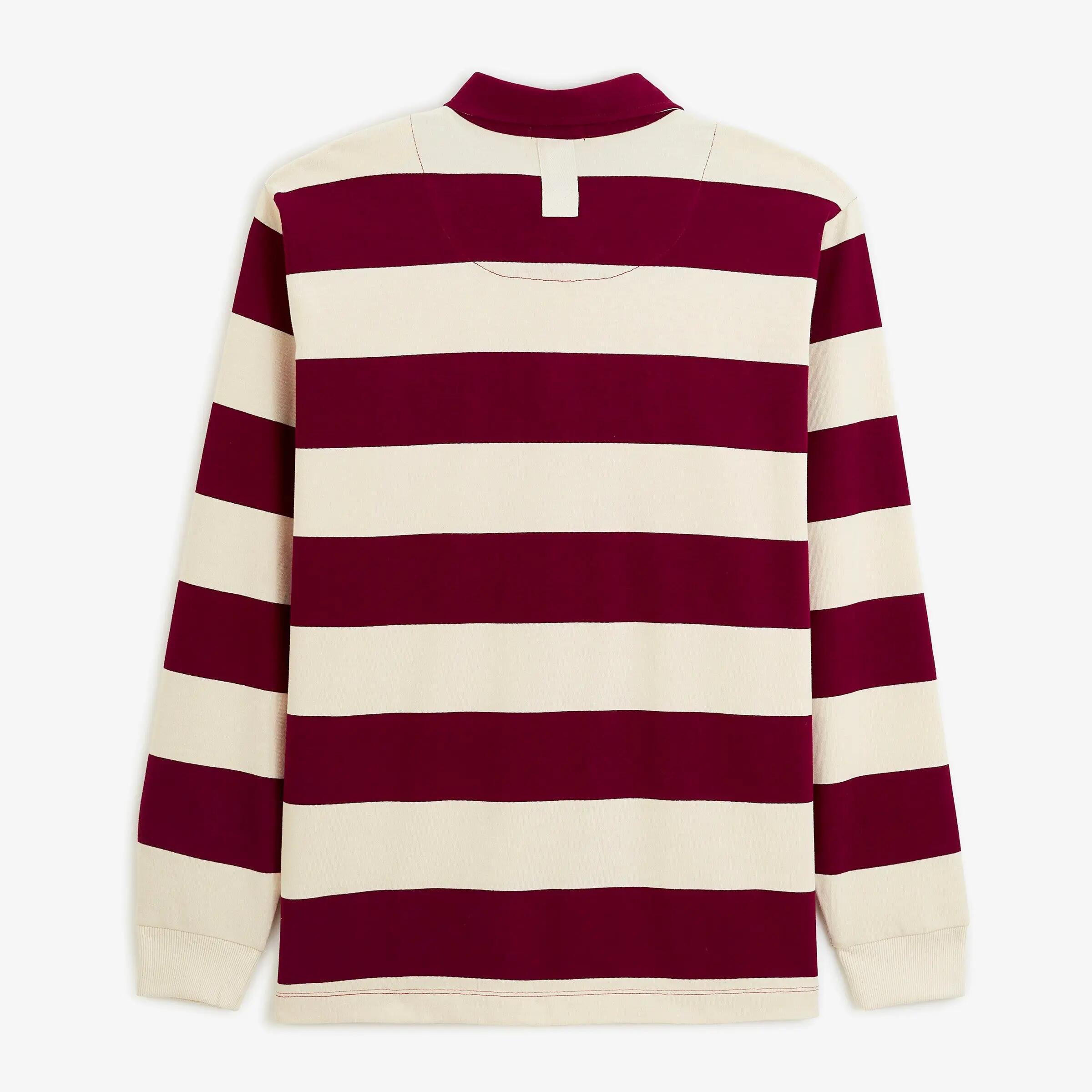 Polo de râguebi de manga comprida às riscas com bordado BLANCO BIARRITZ 3/6