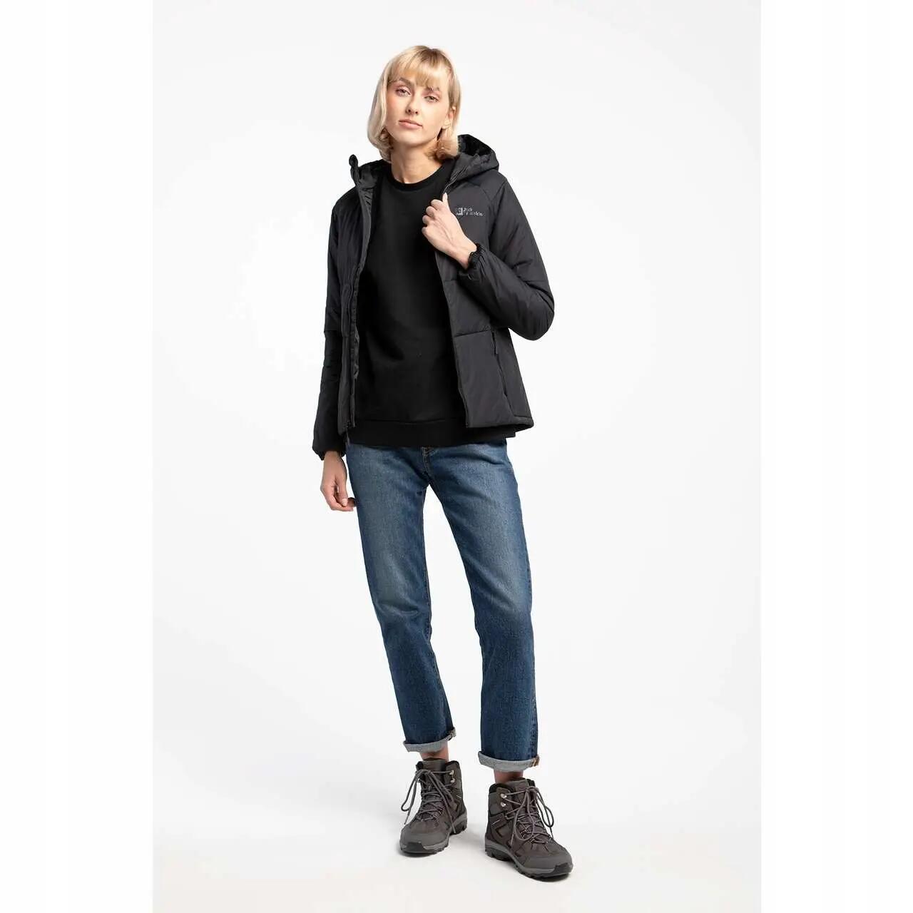 KURTKA DAMSKA ZIMOWA Jack Wolfskin BERGLAND INS HOODY Z KAPTUREM CZARNA