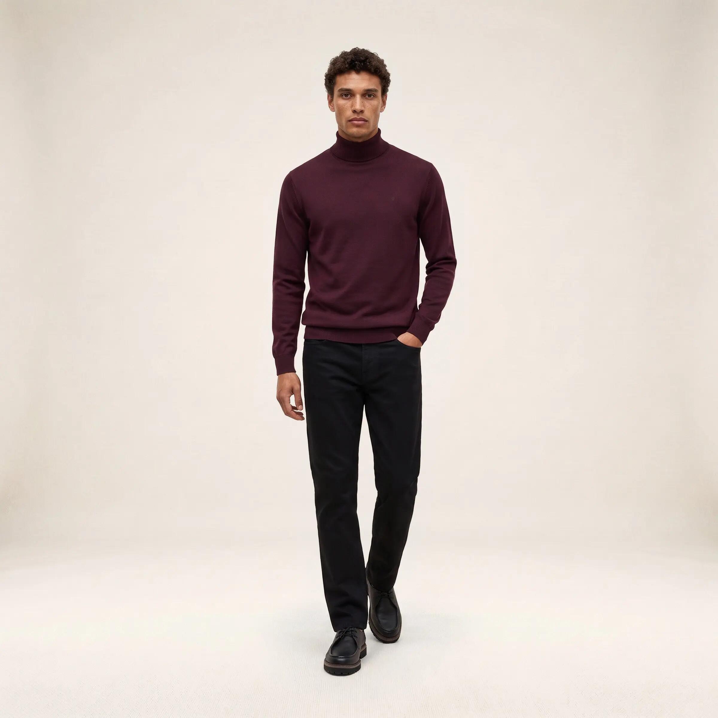 Pull laine col montant rouge Massia 6/6