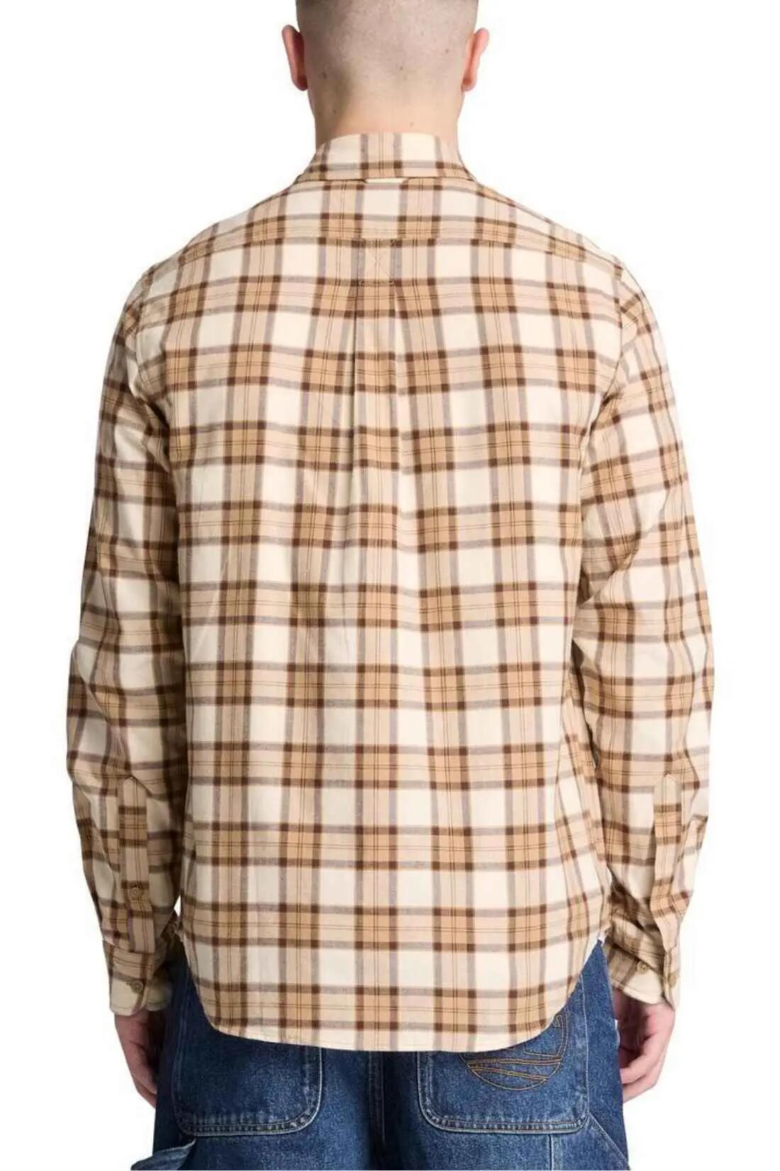 Overhemd - Heren - Regular - Geruit flanel - Beige/Bruin 3/4