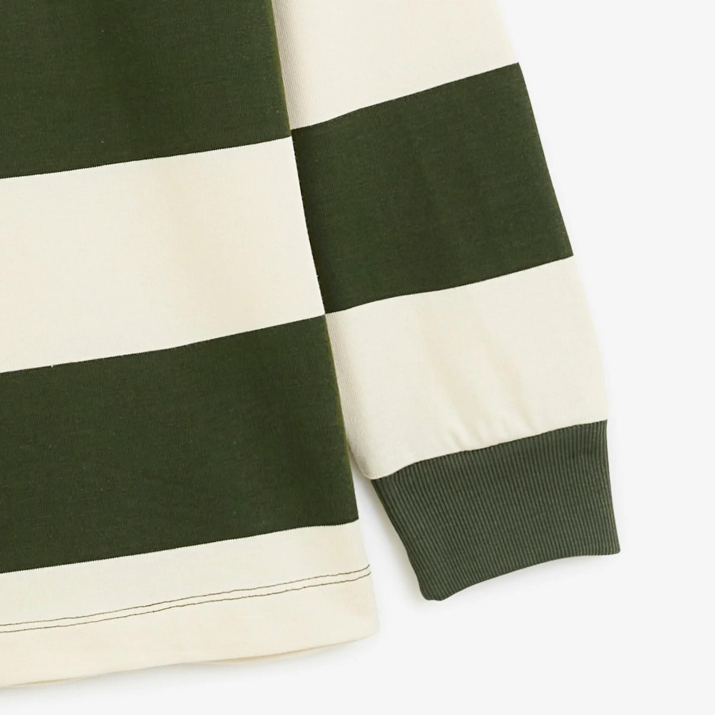 Polo rugby manches longues rayé coton vert thym Funky Animals 5/6