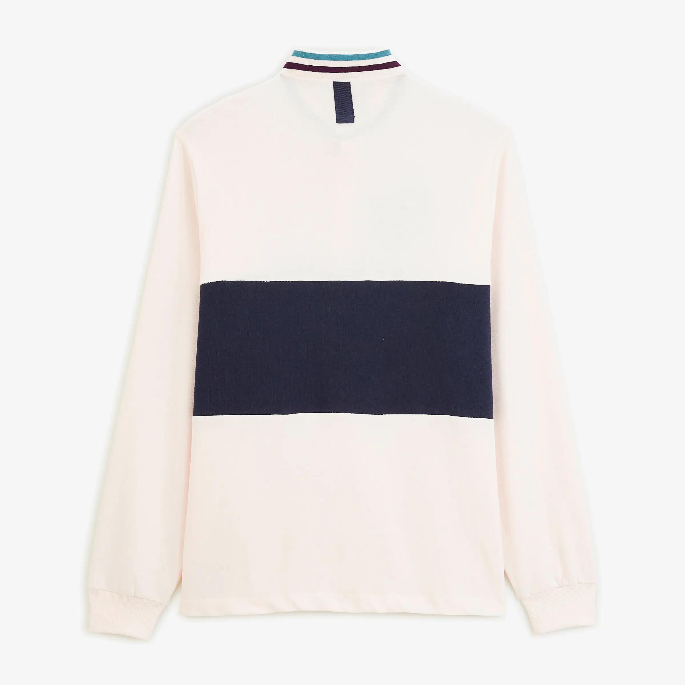 Polo rugby manches longues bicolore coton blanc cassé 3/6