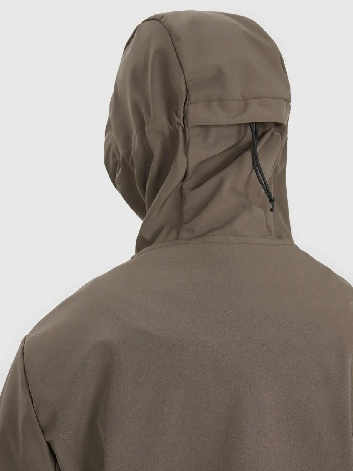 KURTKA MĘSKA 4F SOFTSHELL WIATROODPORNA       Z KAPTUREM  BRĄZOWA 6/12